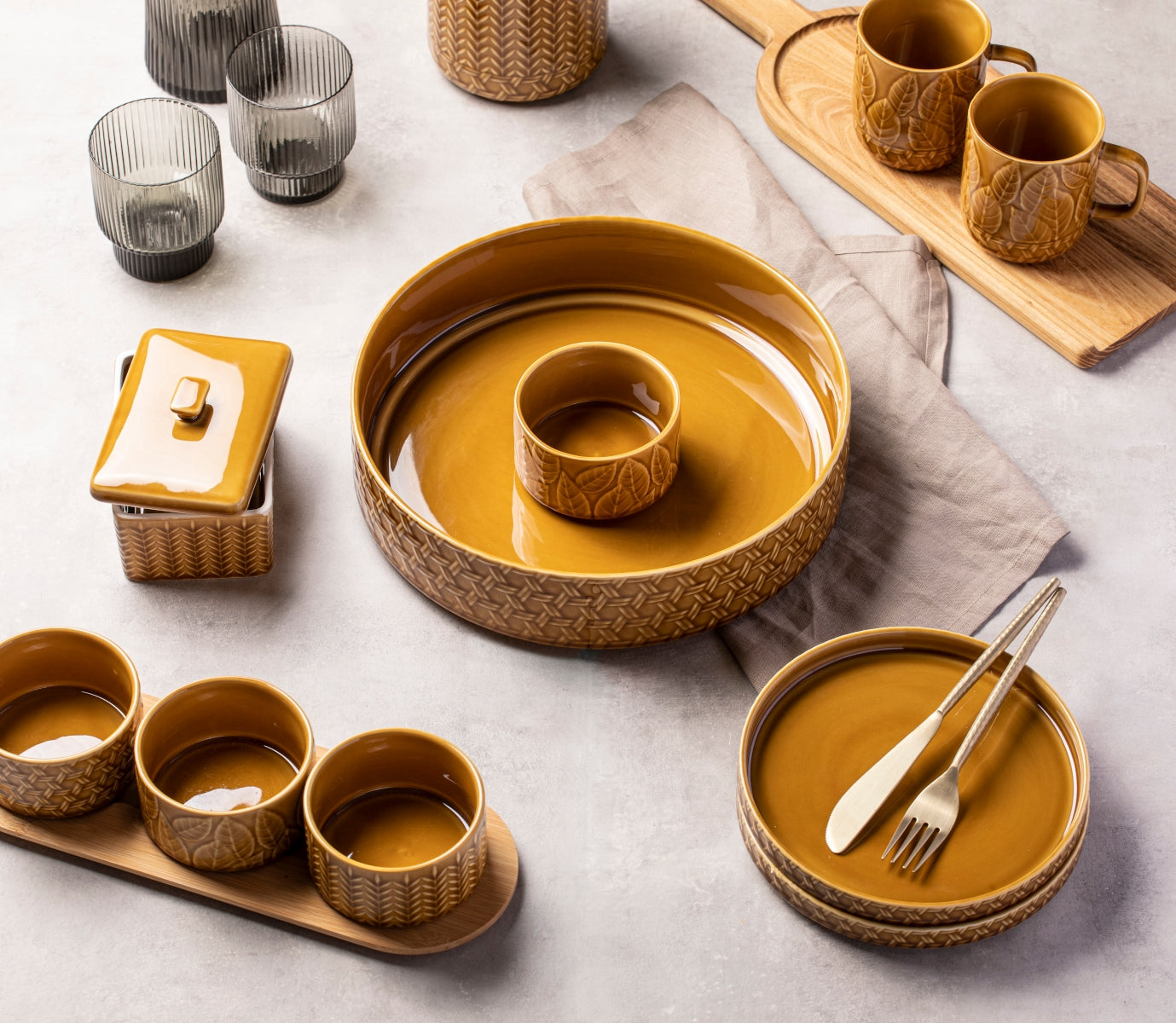 ladelle 60130 HEATH Schale flach karamell 20 cm