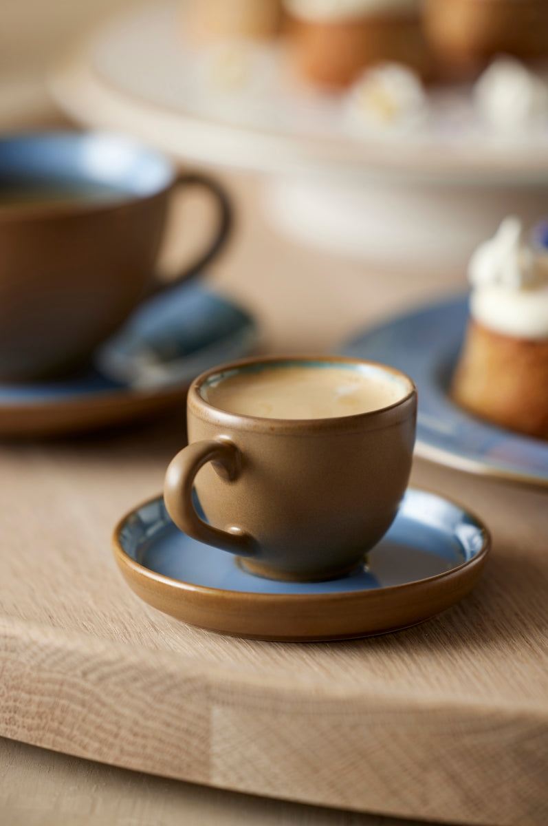 Bitz Espressotasse mit Untertasse wood/ocean 0,07 l