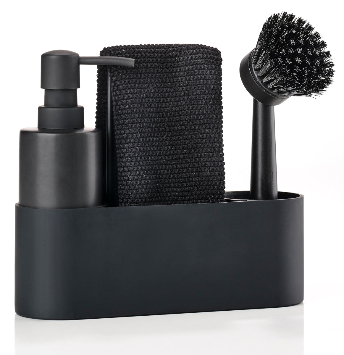 Zone Denmark Singels Geschirrspülset mit Putzlappen black 4tlg