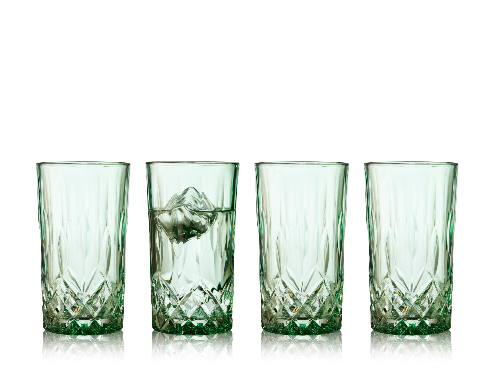 Lyngby Highball Sorrento Longdrinkglas grün 380ml Set4 Freisteller1