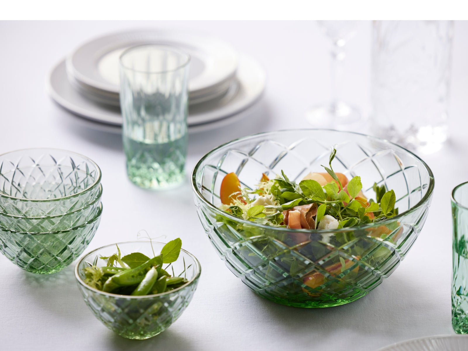 Lyngby Highball Sorrento Longdrinkglas grün 380ml Set4 Lifestyle2