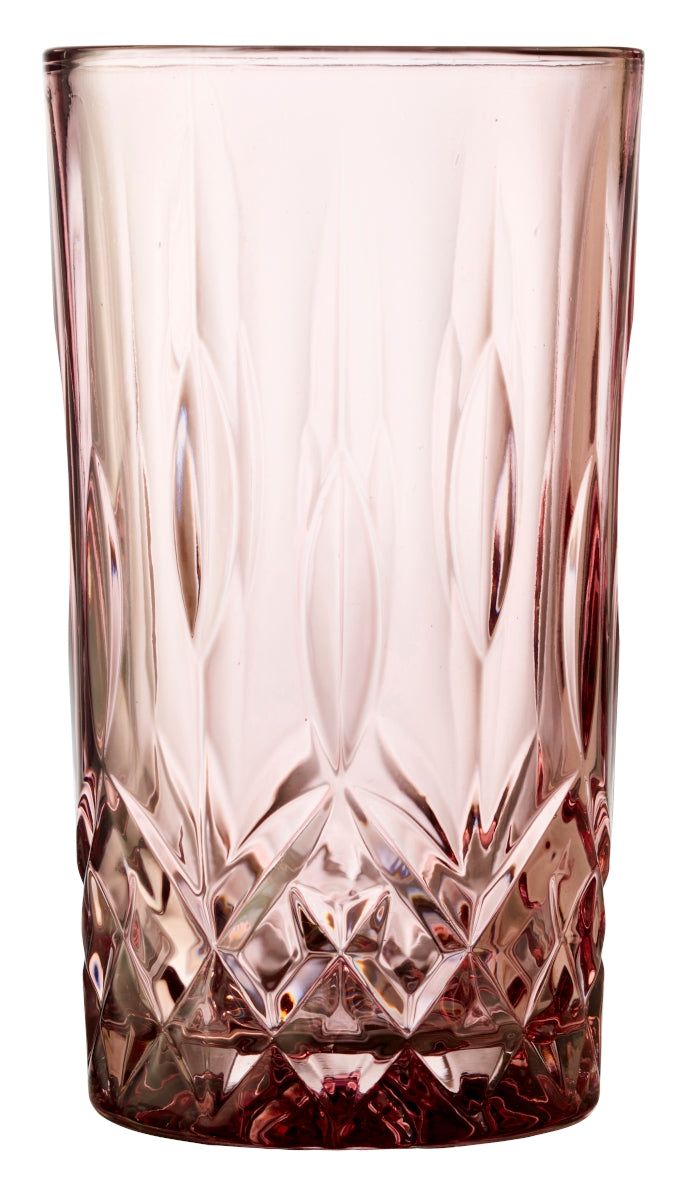 Lyngby Highball Sorrento Longdrinkglas pink 380ml Set4 Freisteller2