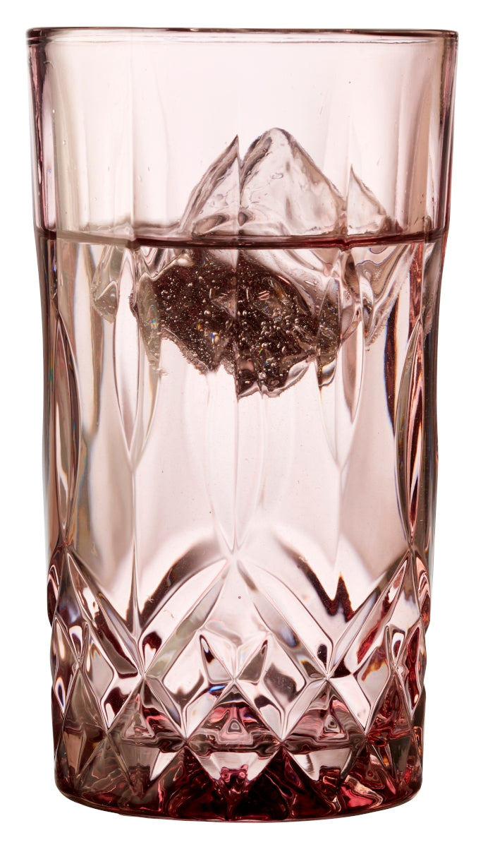 Lyngby Highball Sorrento Longdrinkglas pink 380ml Set4 Freisteller3