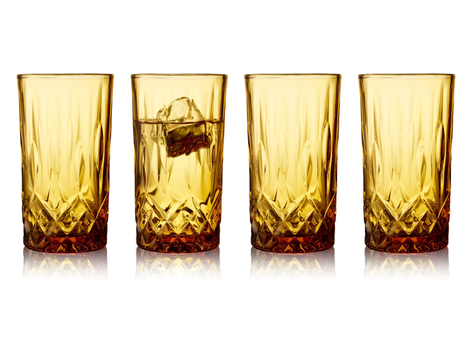 Lyngby Highball Sorrento Longdrinkglas amber 380ml Set4 Freisteller1