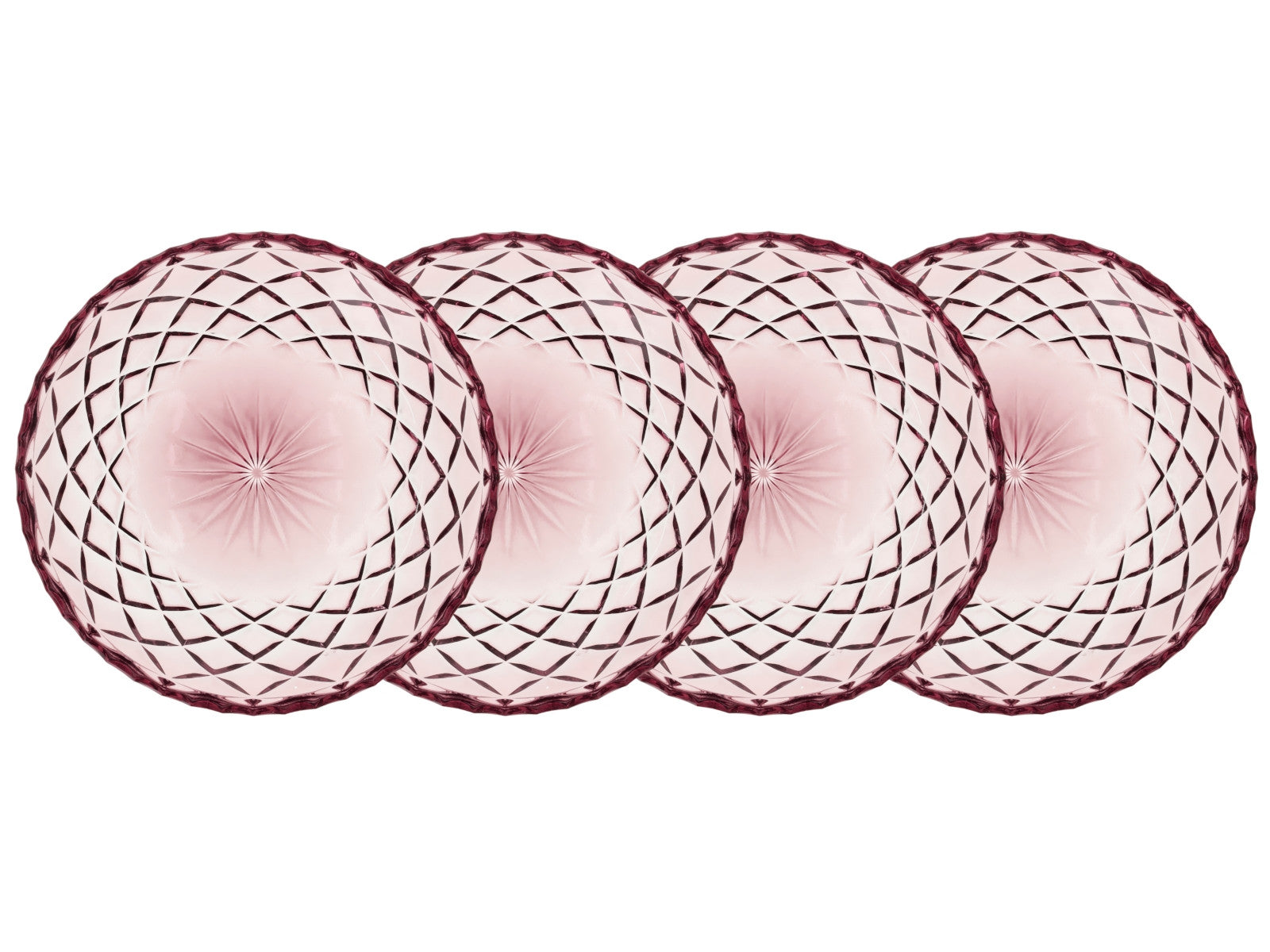 Lyngby Sorrento Teller Glas pink 16 cm Set4 Freisteller3