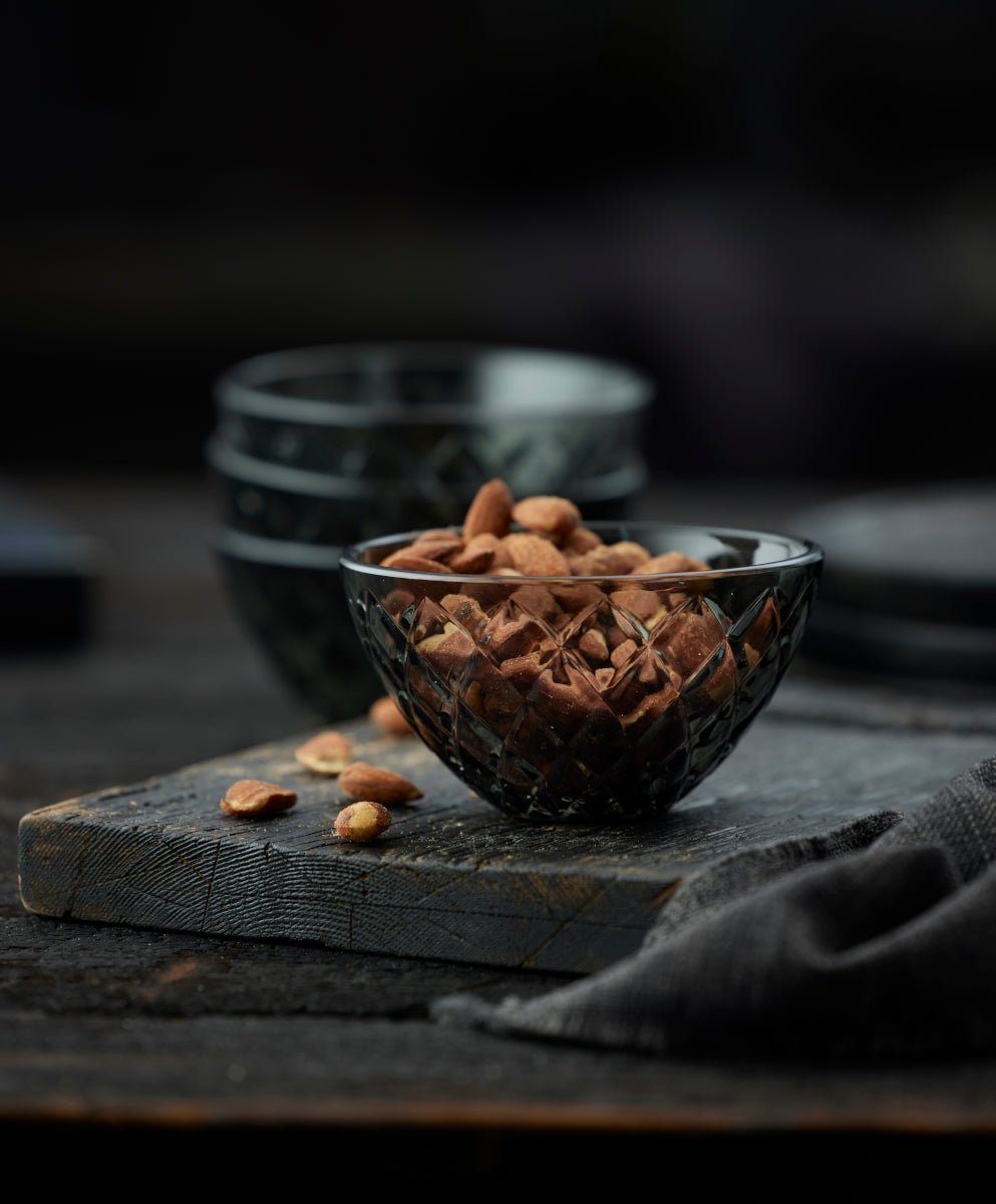 Lyngby Sorrento Schale Glas grau 12 cm Set4 Lifestyle1