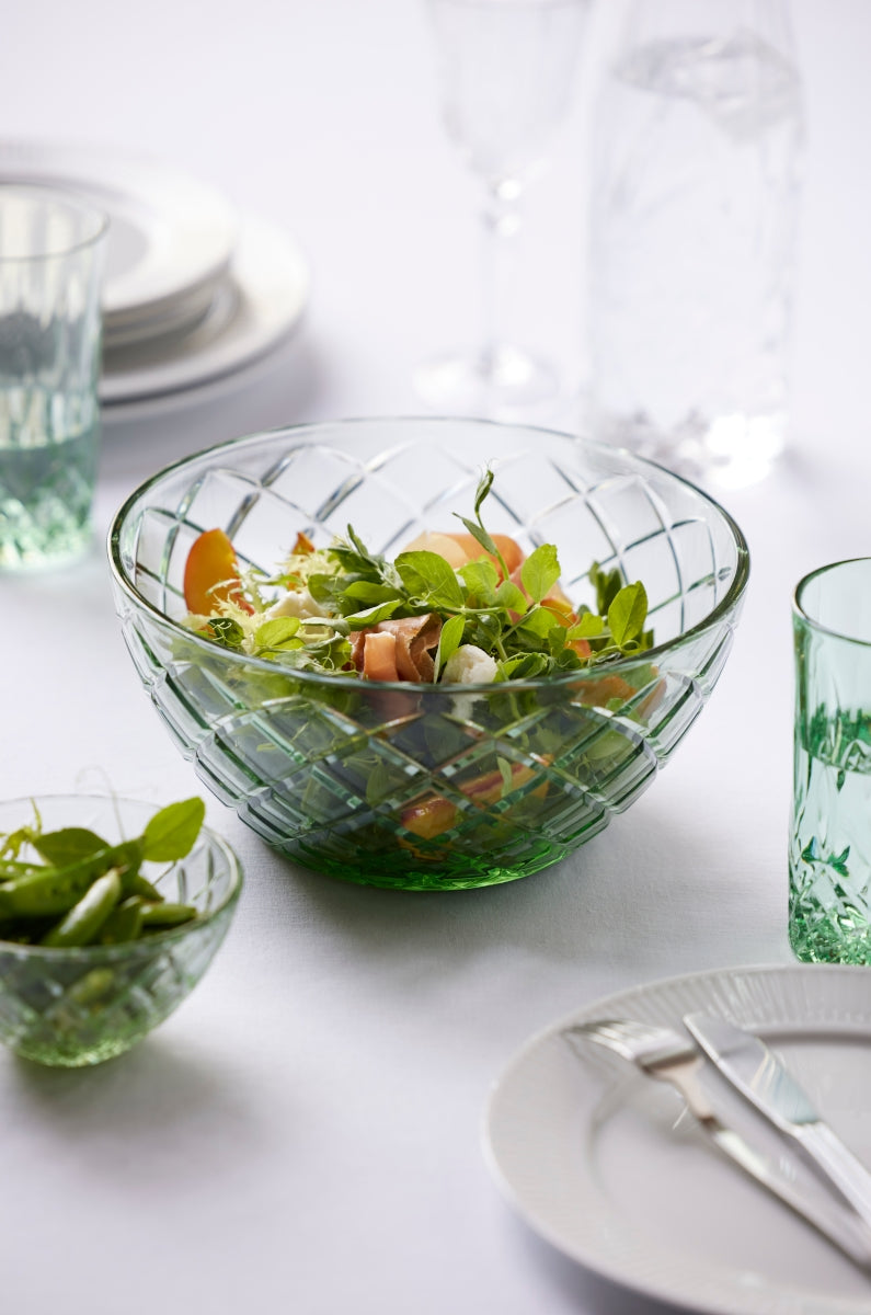 Lyngby Sorrento Salatschüssel Glas grün 24cm Lifestyle1