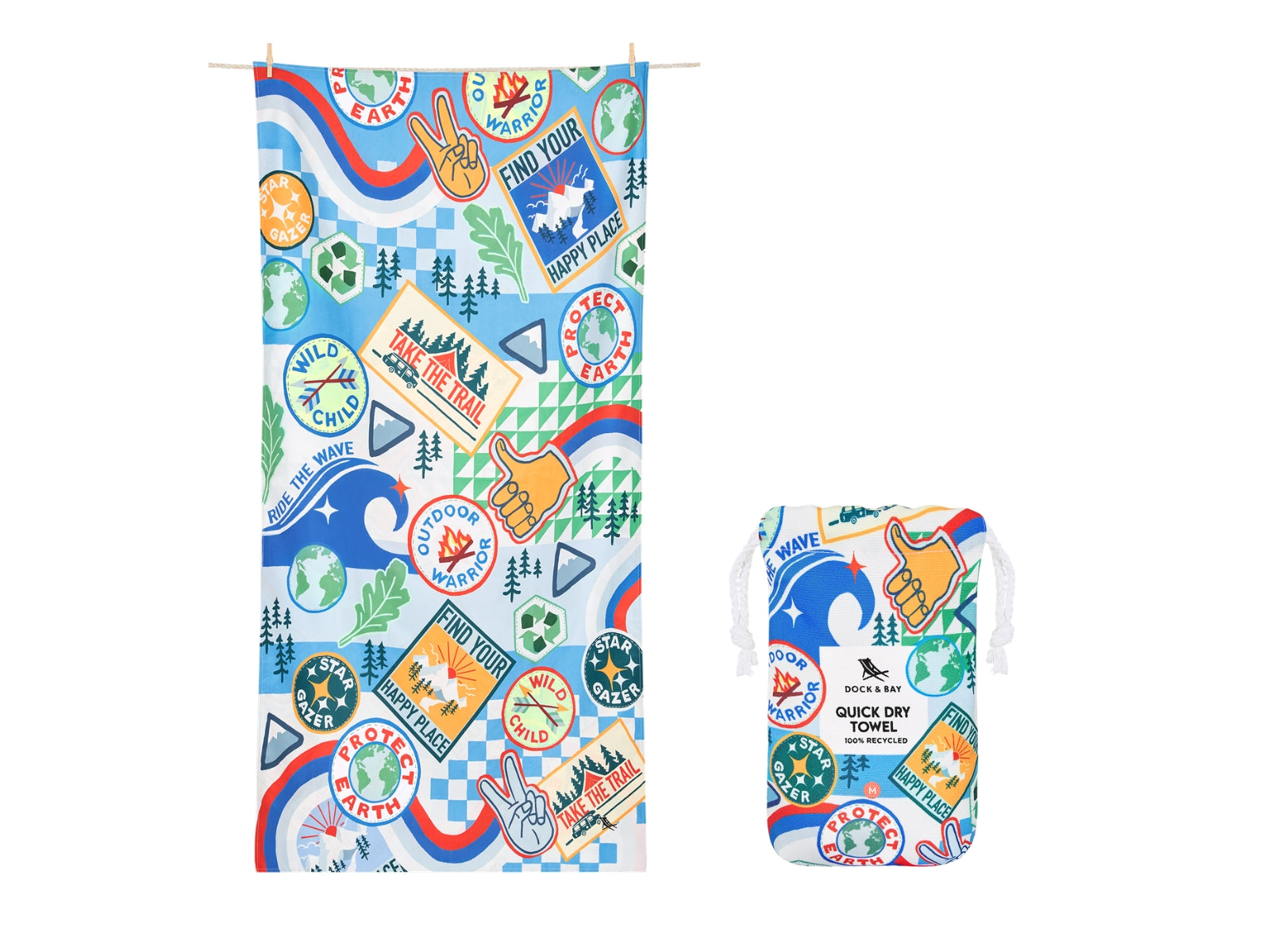 Dock & Bay Kids Beach Towel M Into the Wild 130x70cm - Produktbild 1