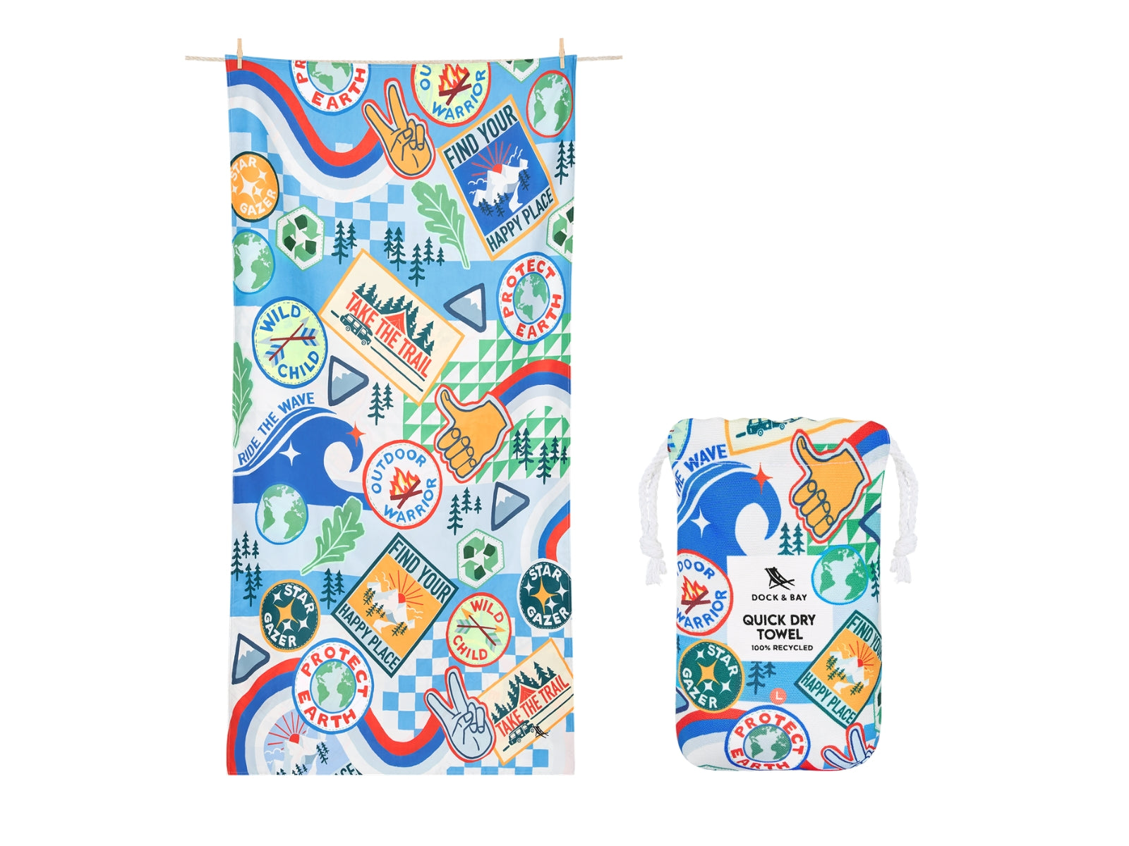 Dock & Bay Kids Beach Towel L Into the Wild 160x90cm - Produktbild 1