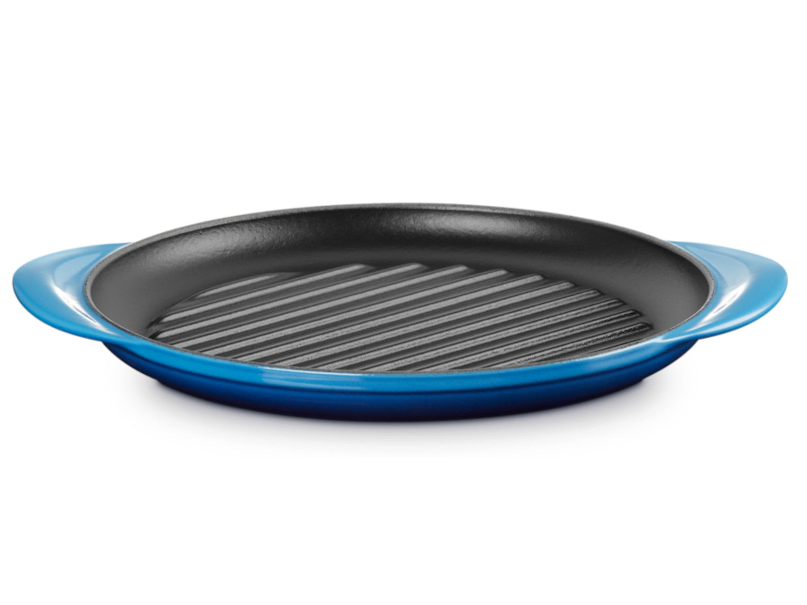 Le Creuset Grillplatte rund azure 25cm Freisteller1