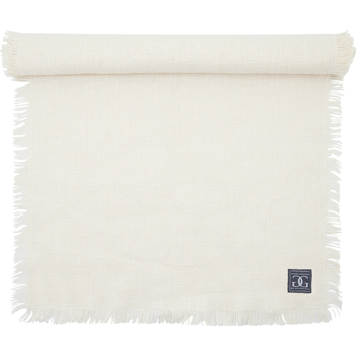 Greengate Leinen Tischläufer off white 140x45cm Freisteller
