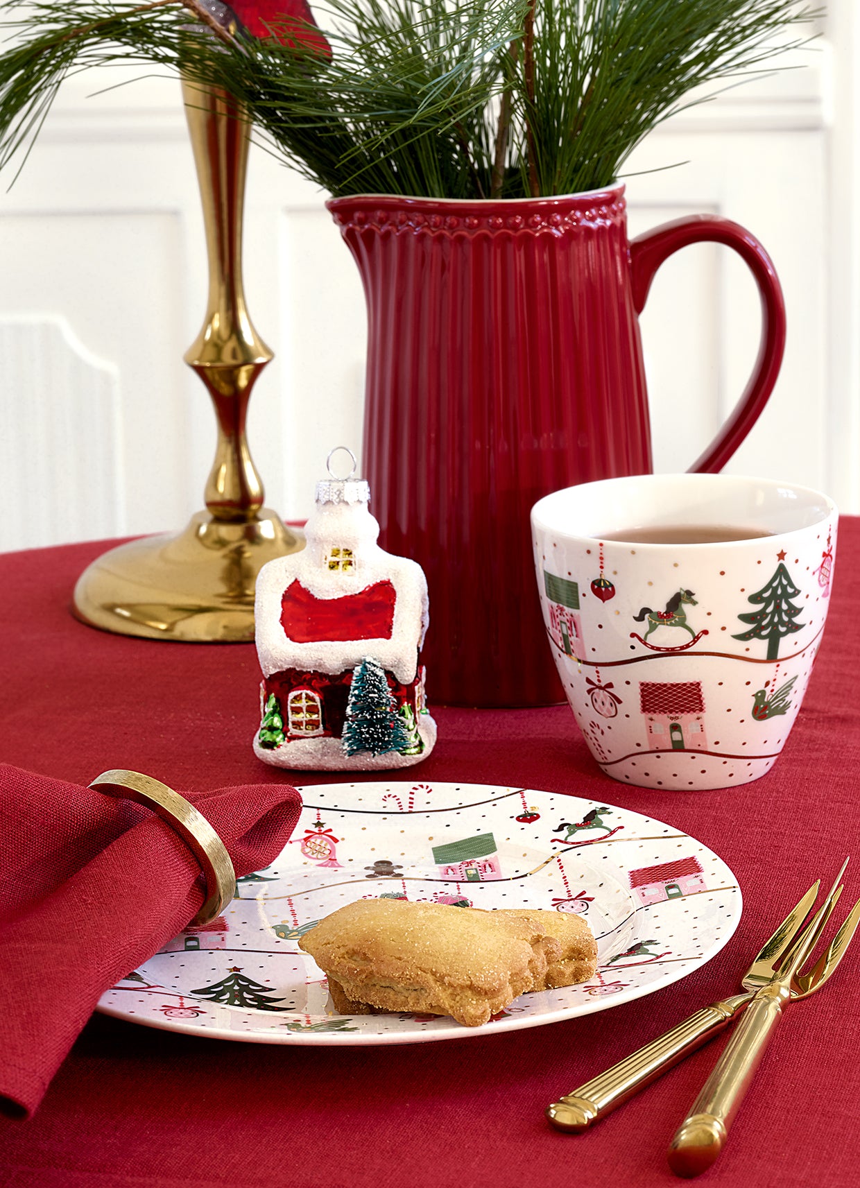 Greengate Alice Frühstücksteller red 23 cm Set6 Lifestyle2