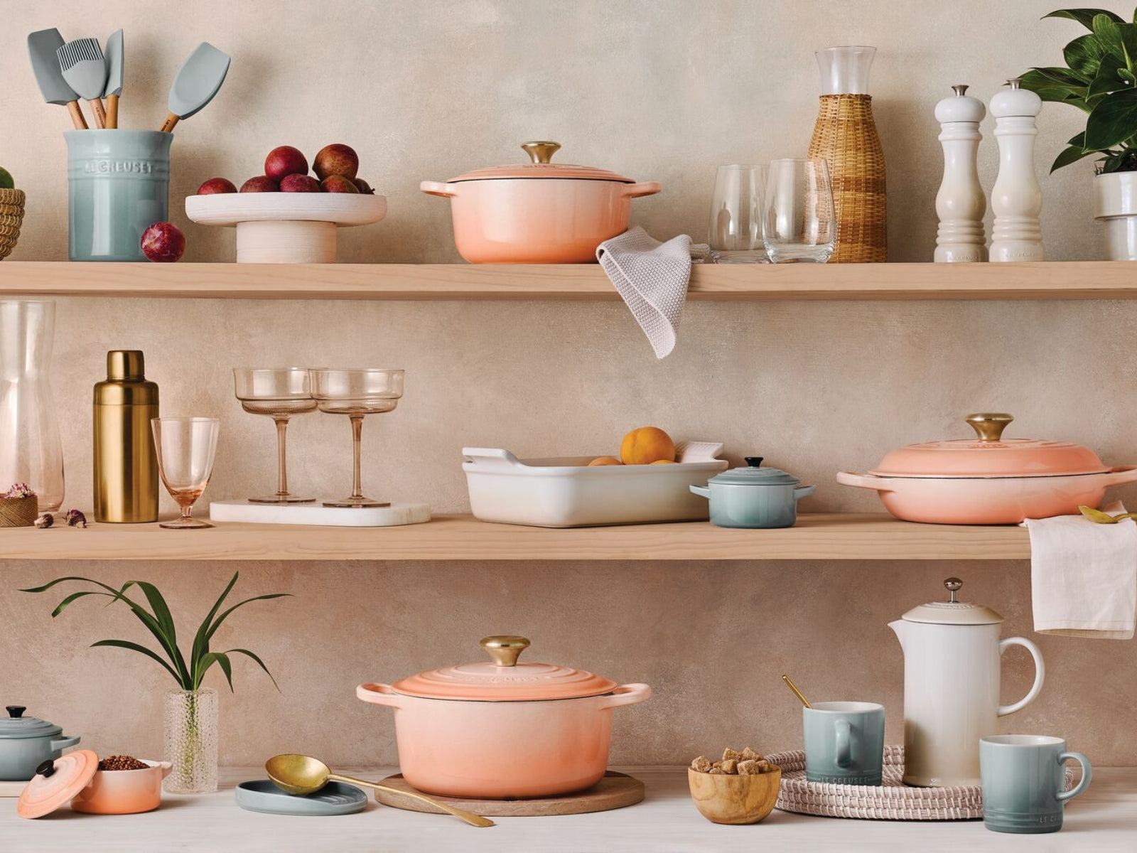 Le Creuset Auflaufform Klassik rechteckig meringue 25/32cm Set 2tlg - Produktbild 4