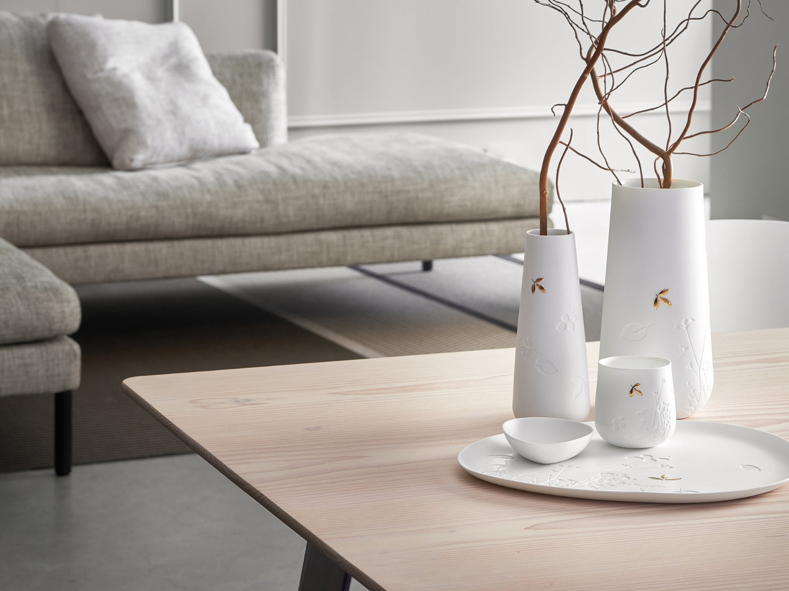räder Vase groß Goldenes Blatt weiß 25cm - Produktbild 2