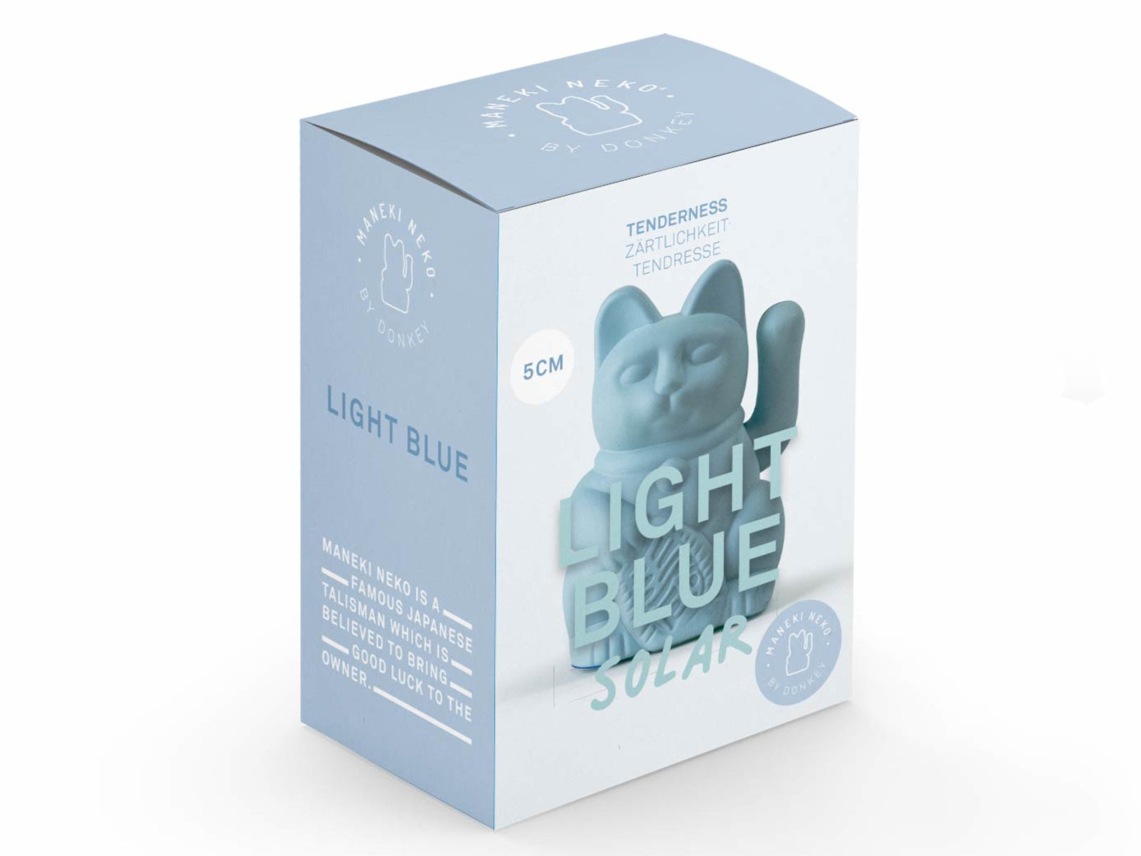 Donkey Products Lucky Cat Solar Winkekatze hellblau 6,5cm Freisteller 3