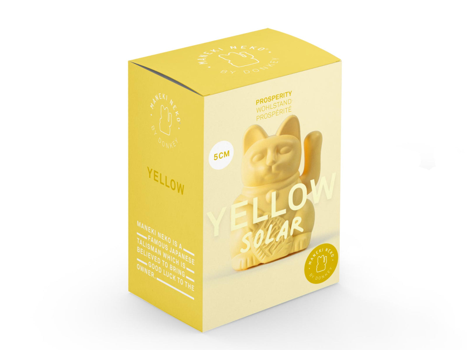 Donkey Products Lucky Cat Solar Winkekatze gelb 6,5cm Freisteller 3