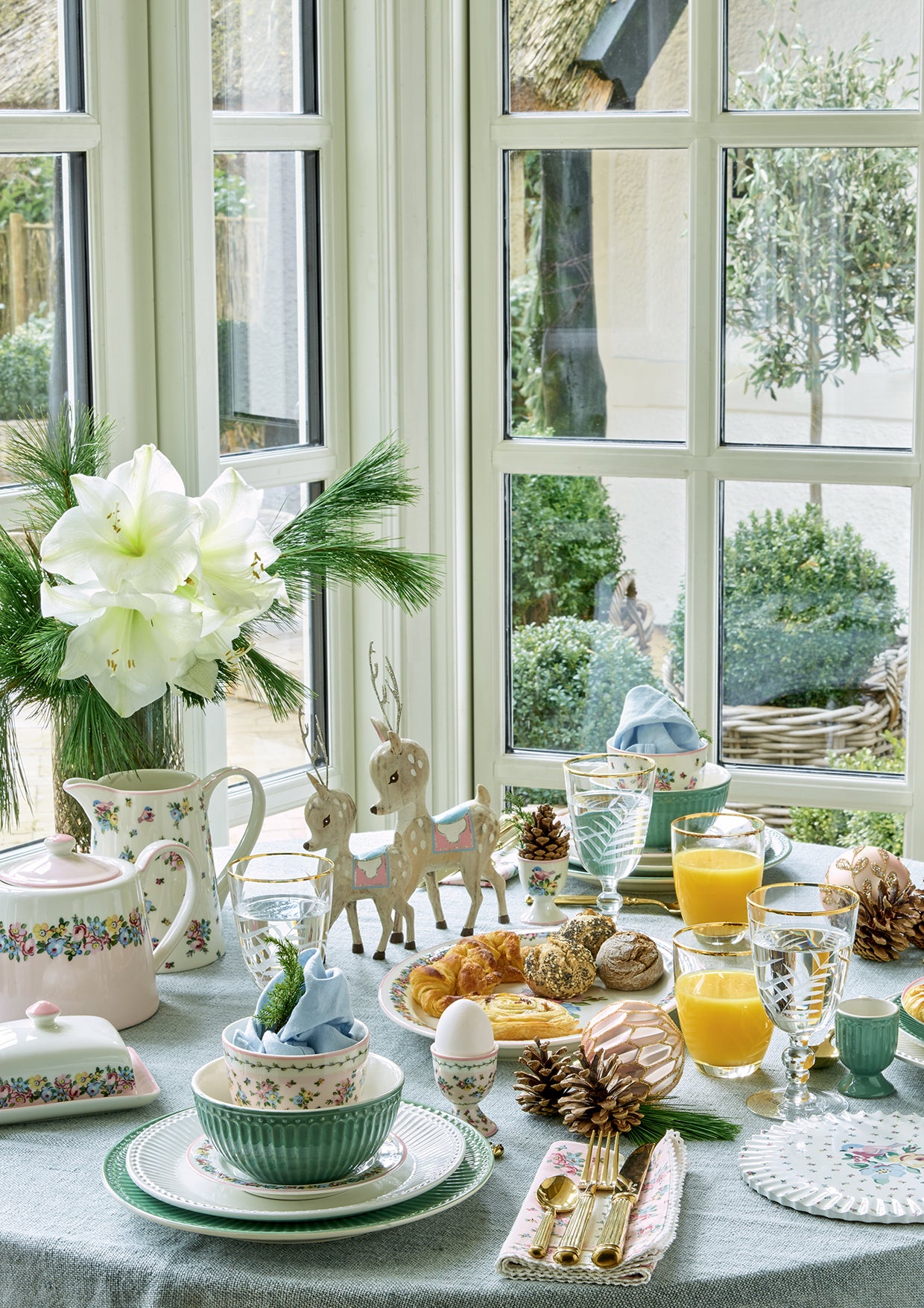 Greengate Alice Speiseteller dusty green 26,5 cm