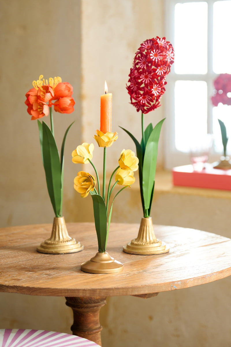 PIP STUDIO Metal Flower Kerzenhalter orange 22,5cm - Produktbild 4