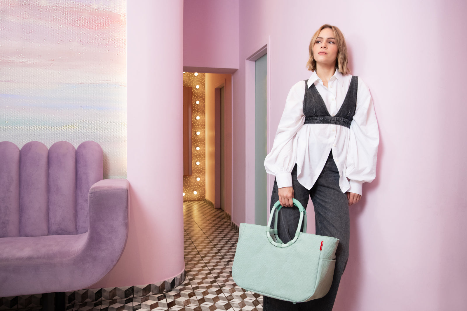 reisenthel loopshopper L frame cord mint Lifestyle 6