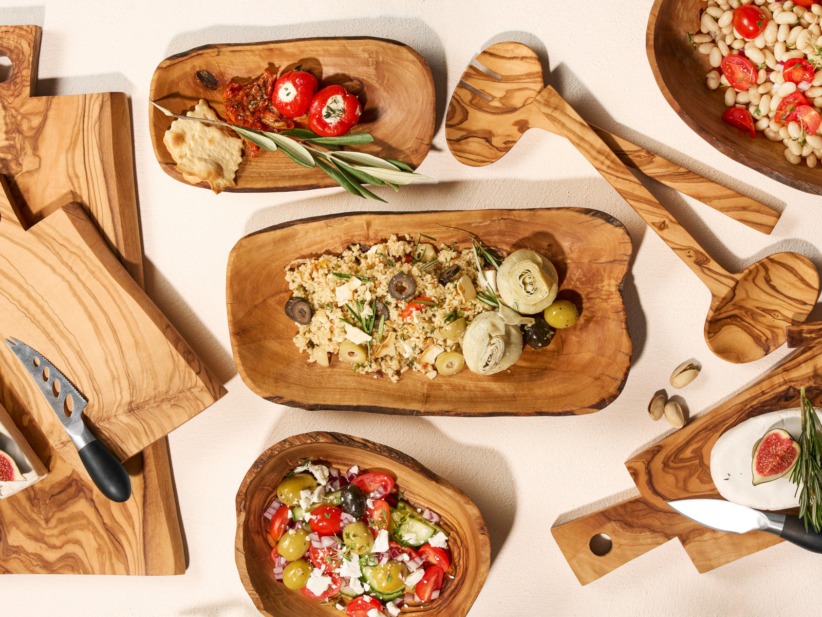 ASA Selection wood Salatbesteck Olivenholz 26x7cm Lifestyle2