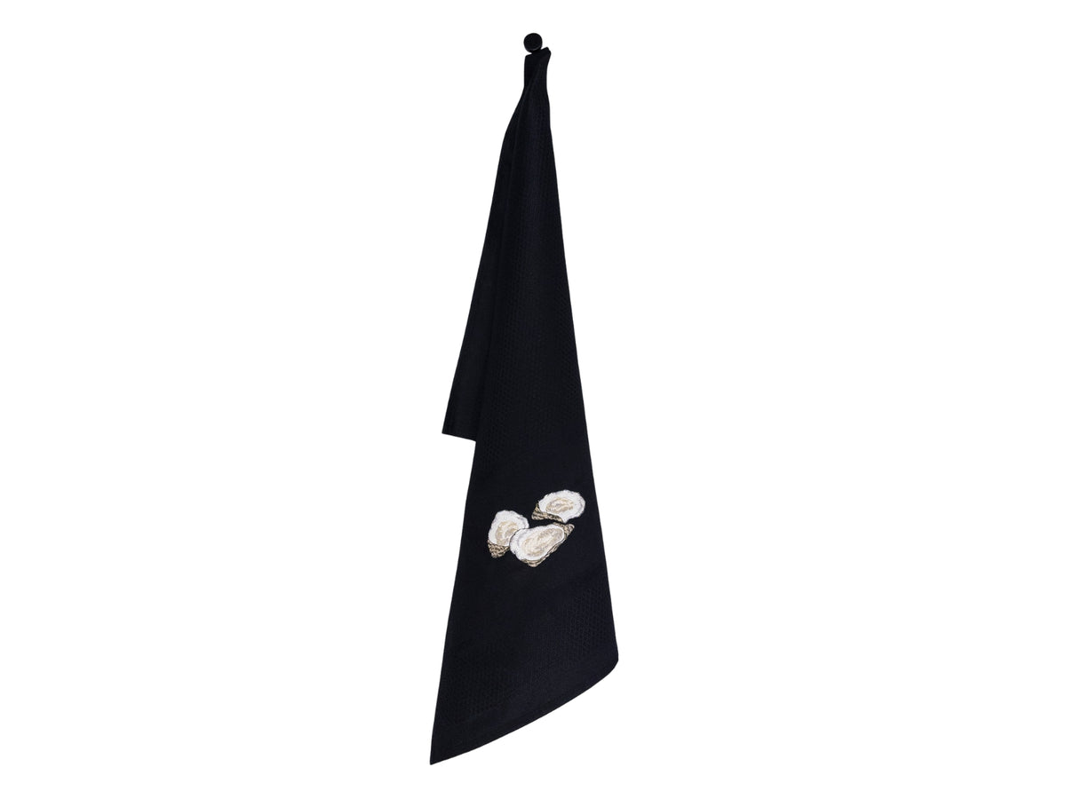 Vista Portuguese Geschirrtuch Oysters schwarz 50x70cm – Tischideen & Ambiente