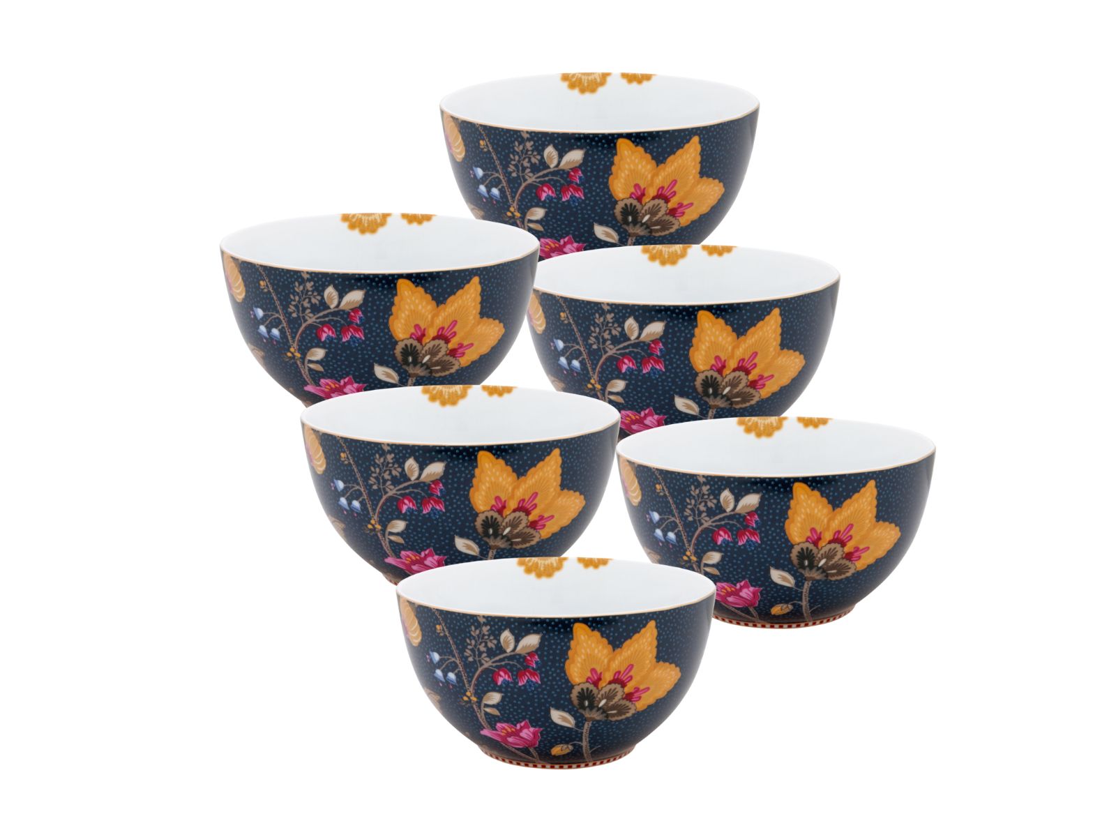 PIP STUDIO Fantasy Denim Blue Bowl 15cm Set6 Freisteller 