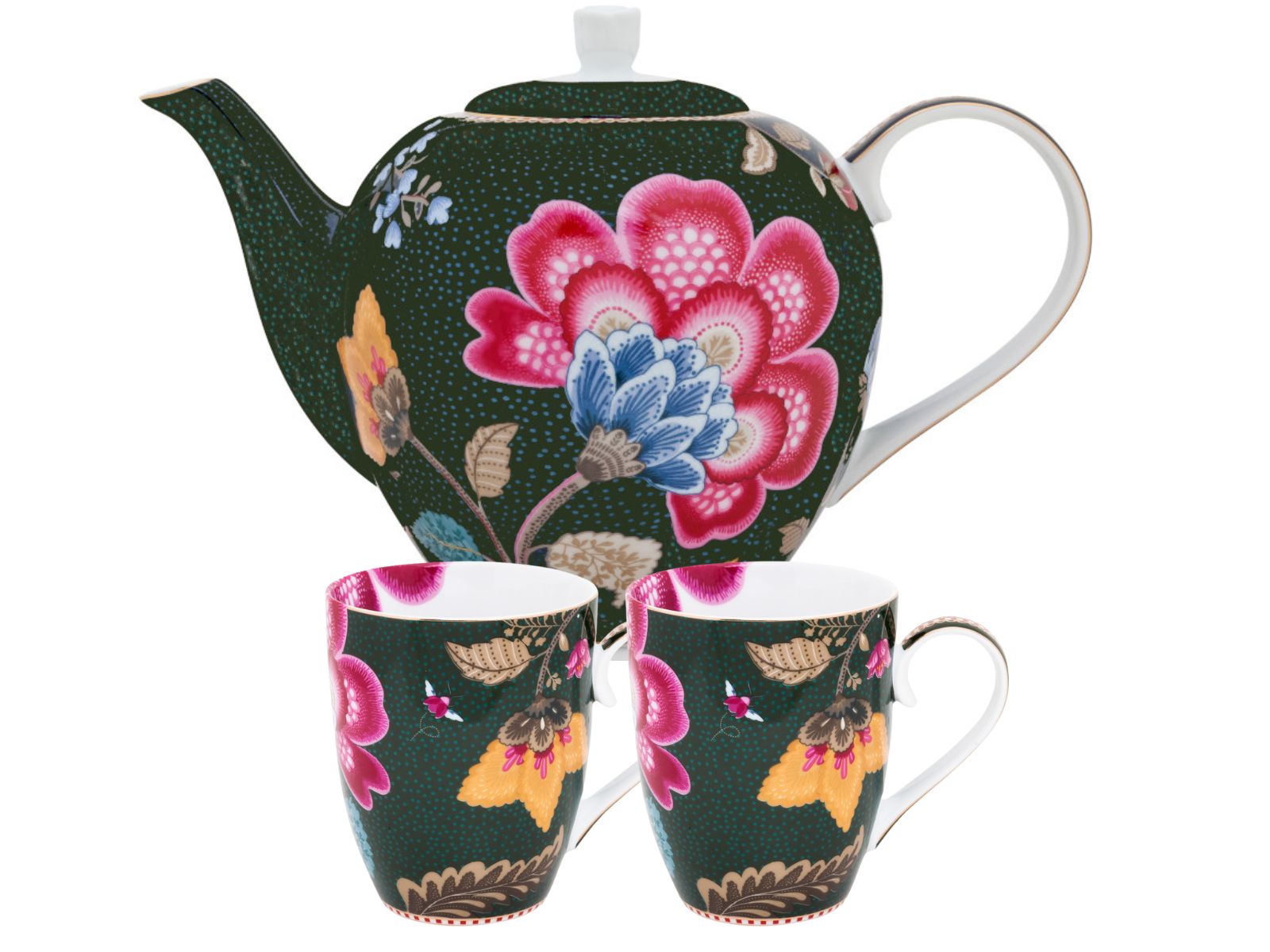 PIP STUDIO Fantasy Green Tee Set Henkelbecher 3tlg Freisteller 1