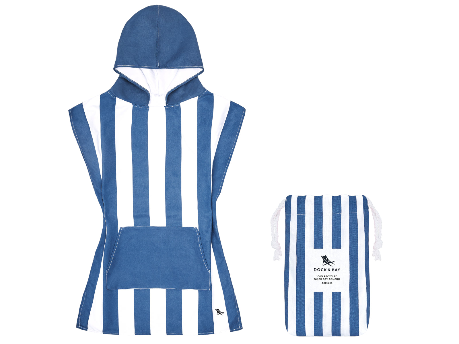 Dock & Bay Kinder-Badeponcho Whitsunday Blue 75x55cm Freisteller 1