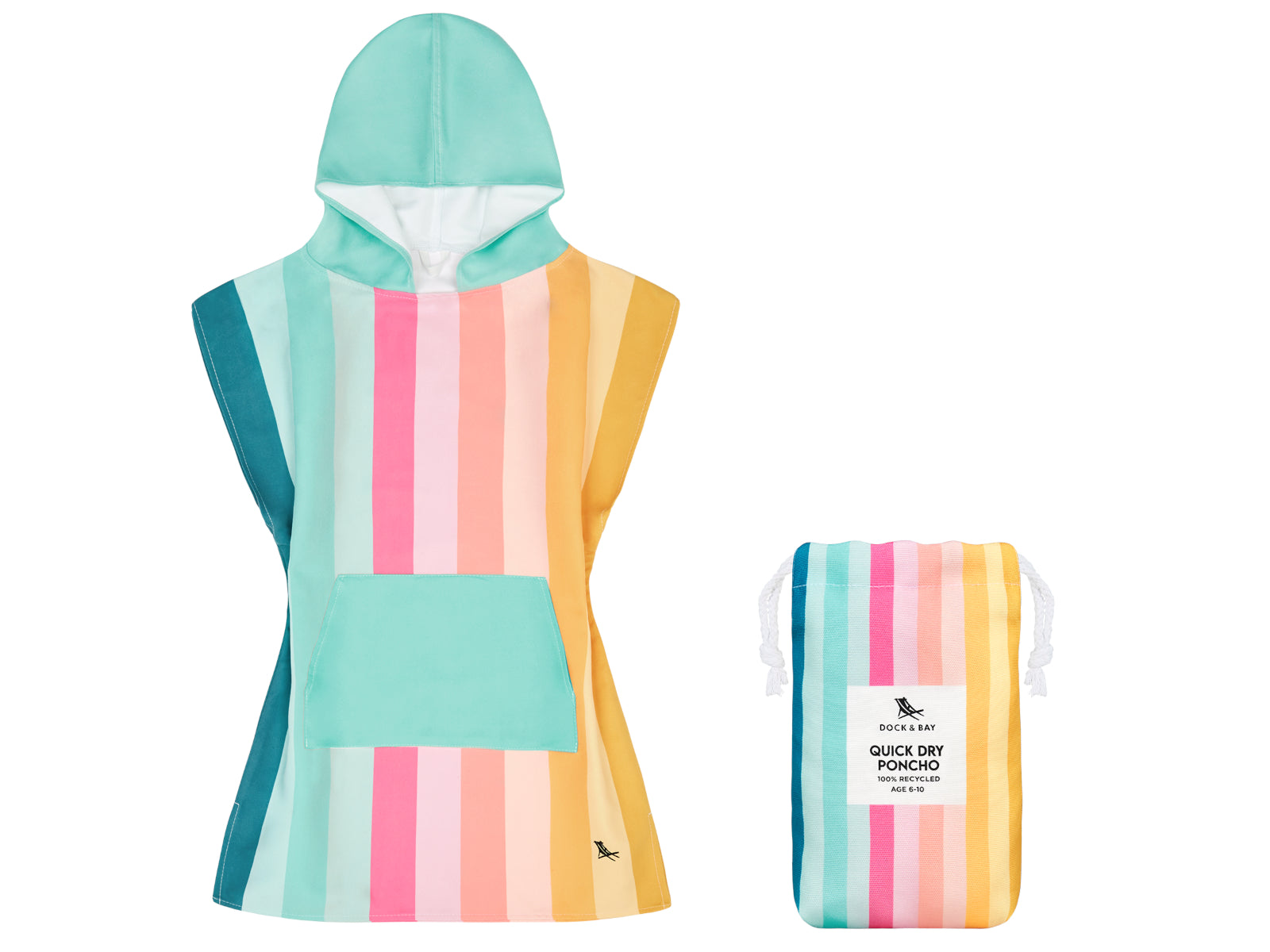 Dock & Bay Kinder-Badeponcho Coastal Candy 66x49cm Freisteller 1