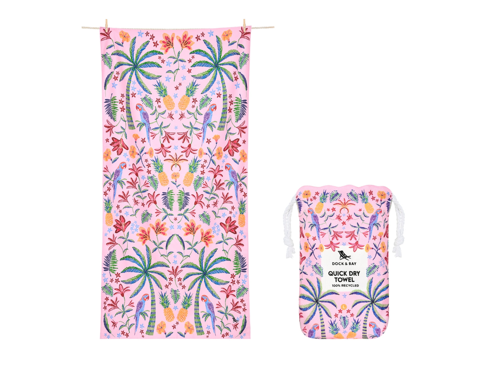 Dock & Bay Beach Towel L Pink Paradise 160x90cm - Produktbild 1