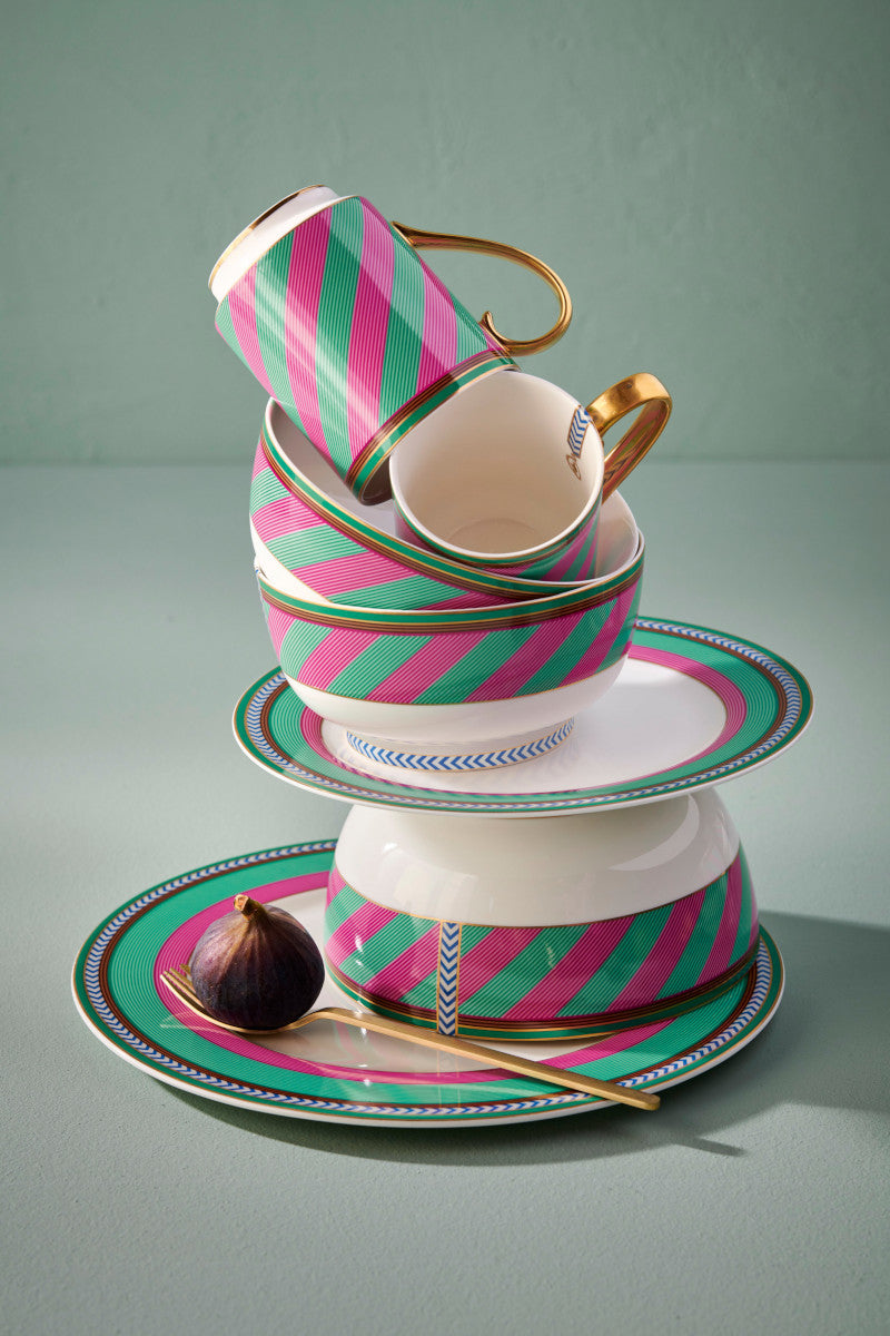 PIP STUDIO Chique Stripes Bowl pink-green 18cm - Produktbild 5