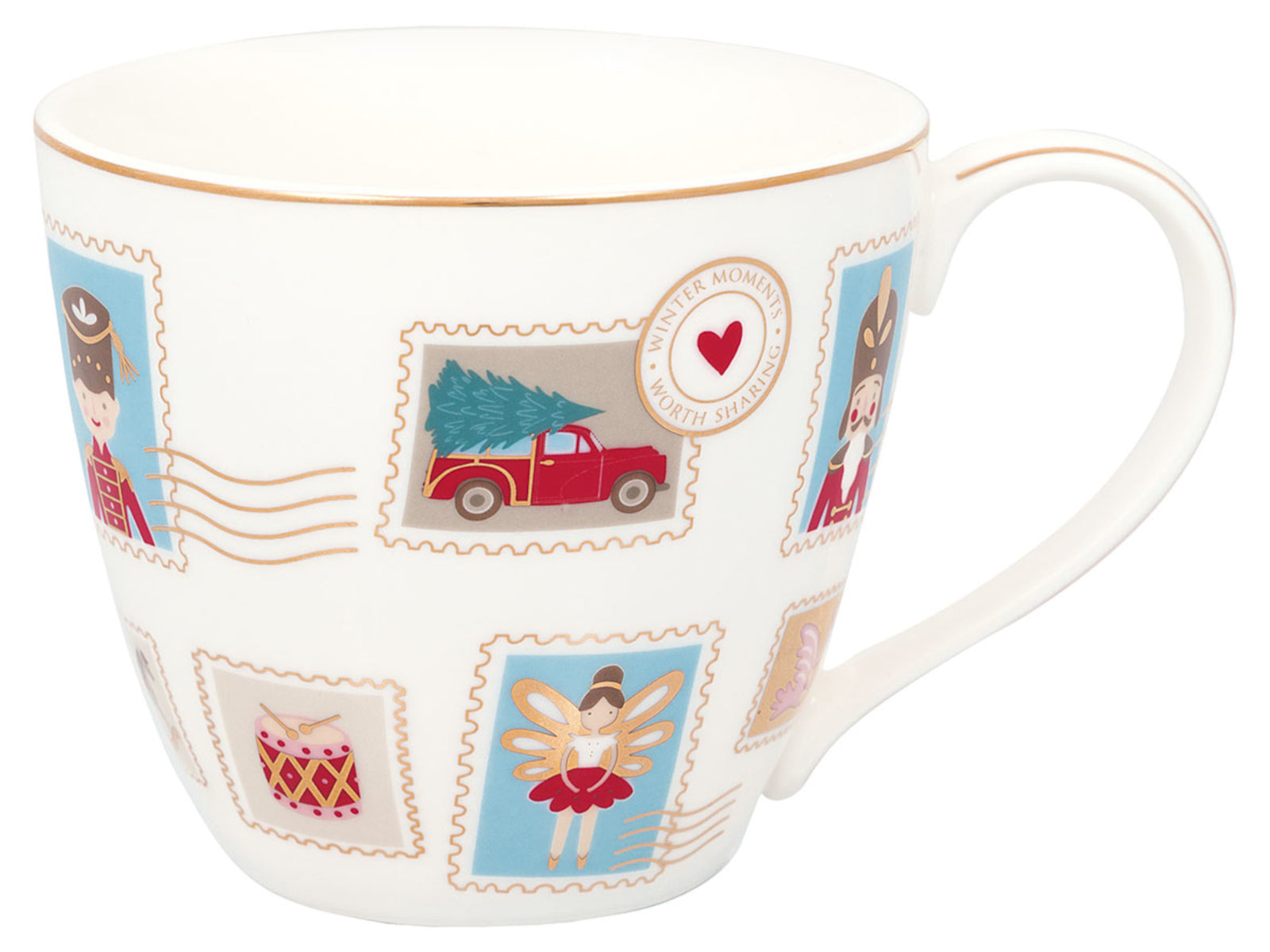 Greengate Xmas letter Tasse white 0,3l Freisteller 1