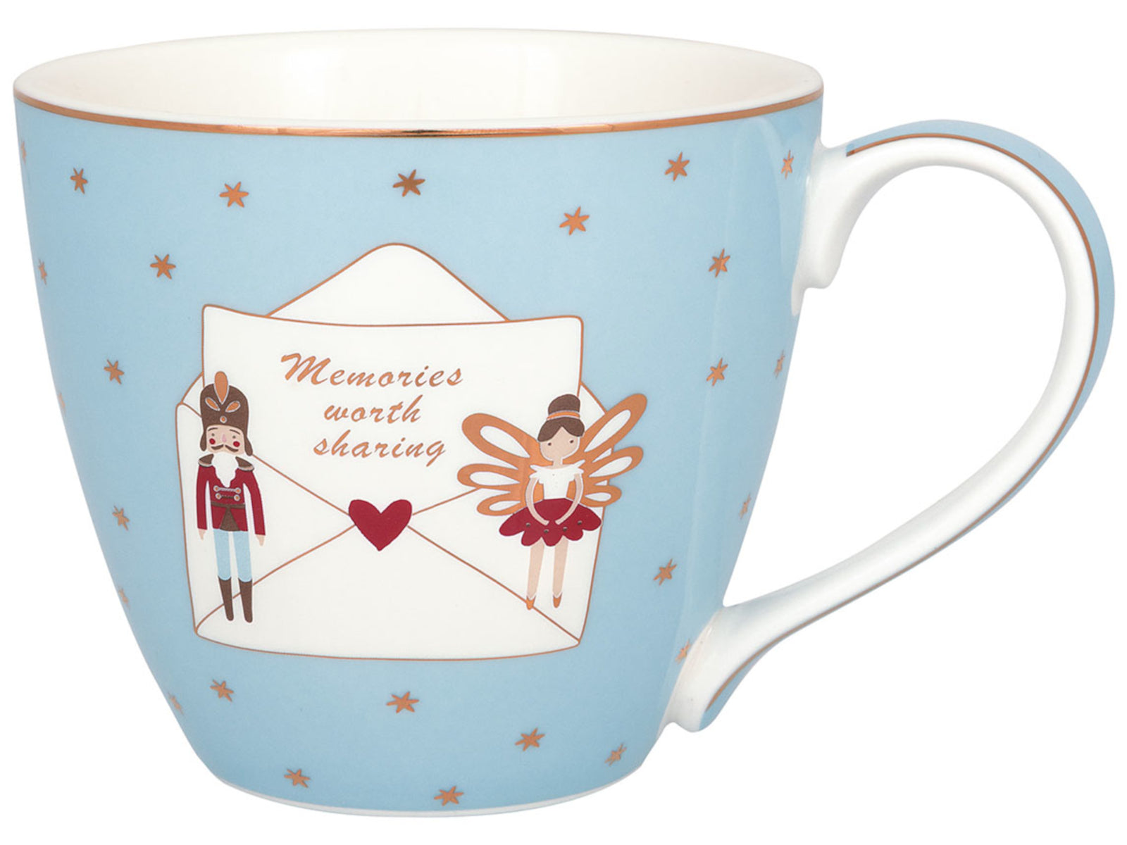 Greengate Xmas letter Tasse pale blue 0,3l Freisteller 1