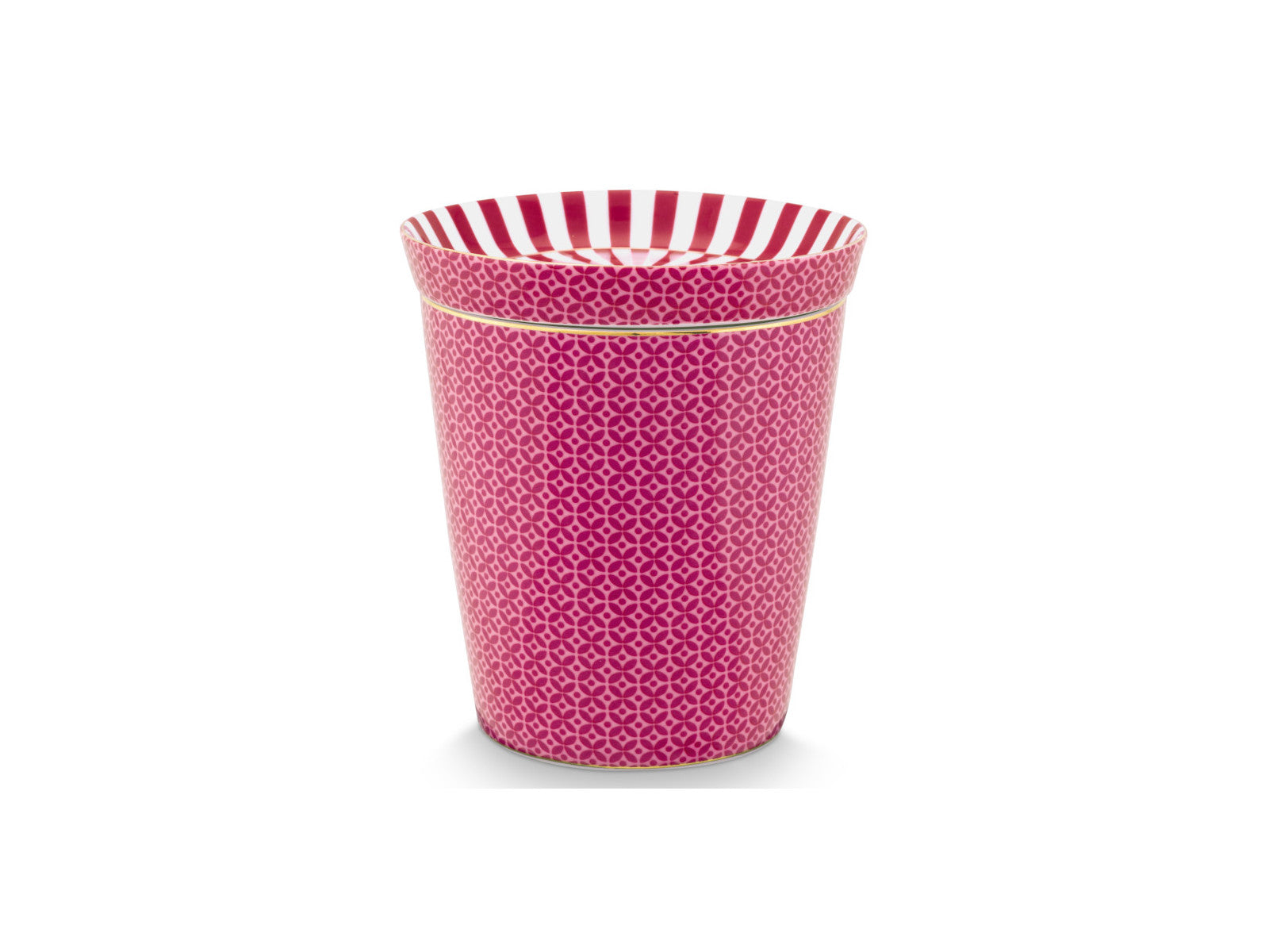 PIP STUDIO Royal Tiles Becher & Teebeutelablage Set dunkelpink 230 ml Freisteller