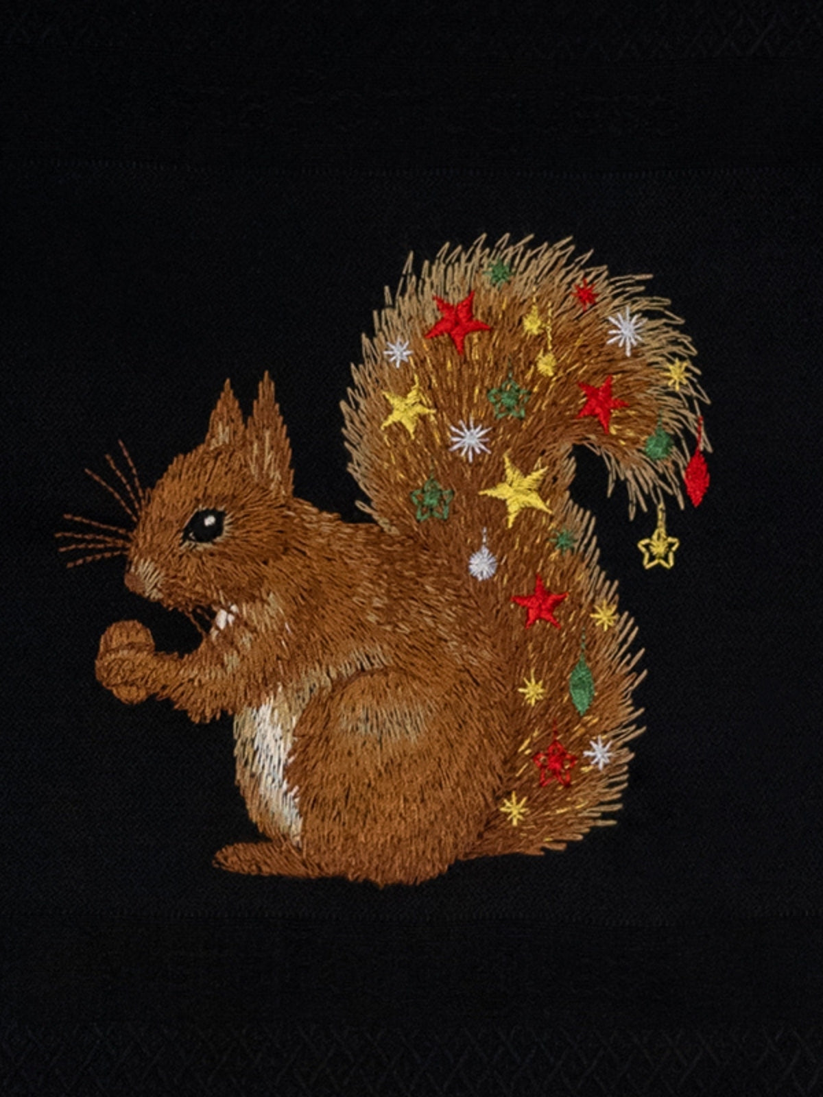 Vista Portuguese Geschirrtuch Christmas Sqirrel schwarz 50x70cm - Produktbild 2