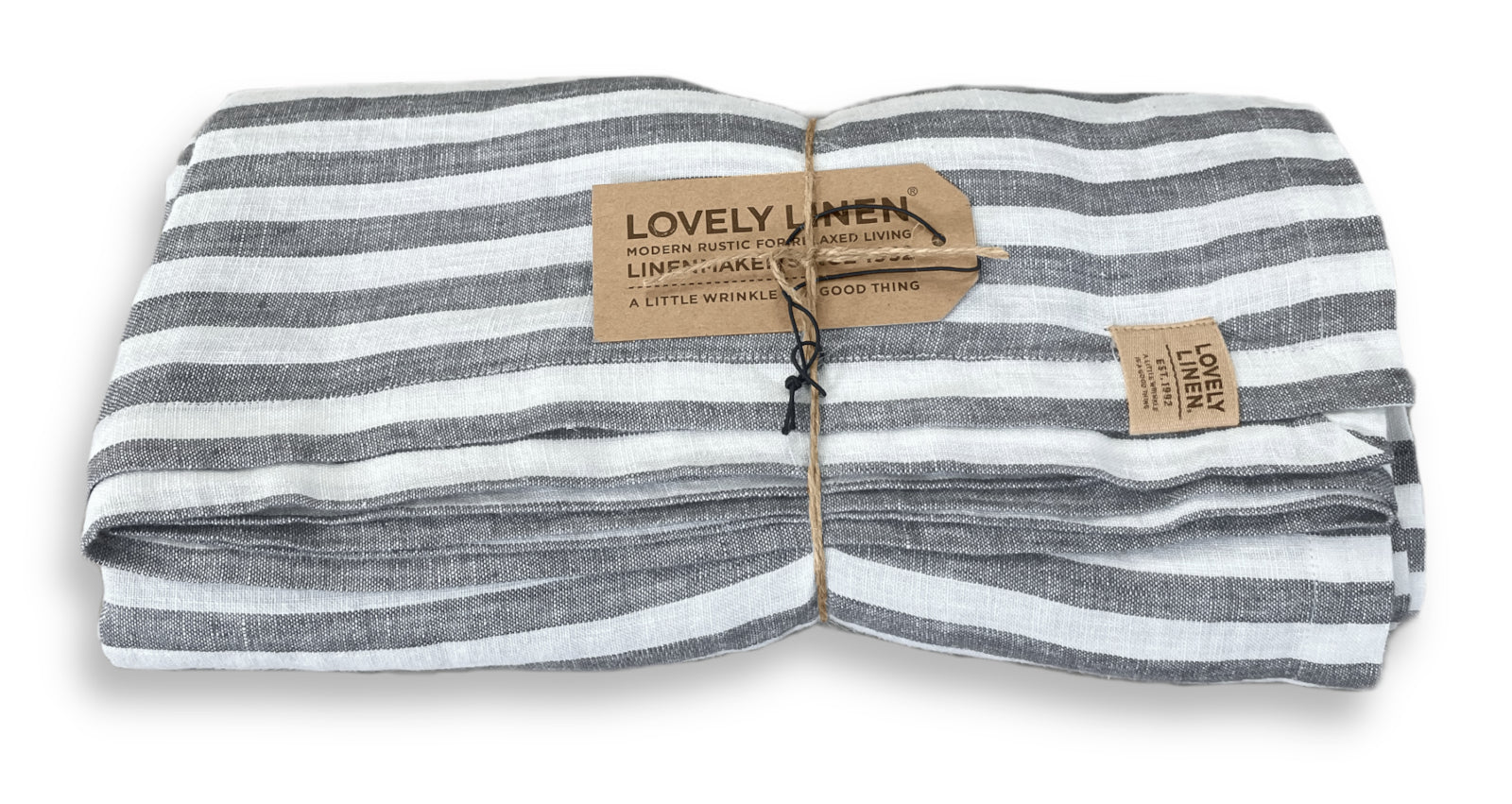 Lovely Linen Misty Tischdecke Leinen edge dark grey 145x300cm (1 Stück)