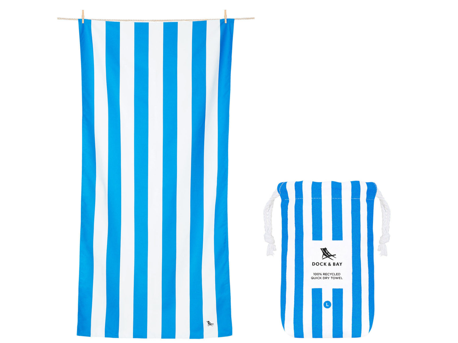 Dock & Bay Beach Towel L Bondi Blue 160x90cm Freisteller 1