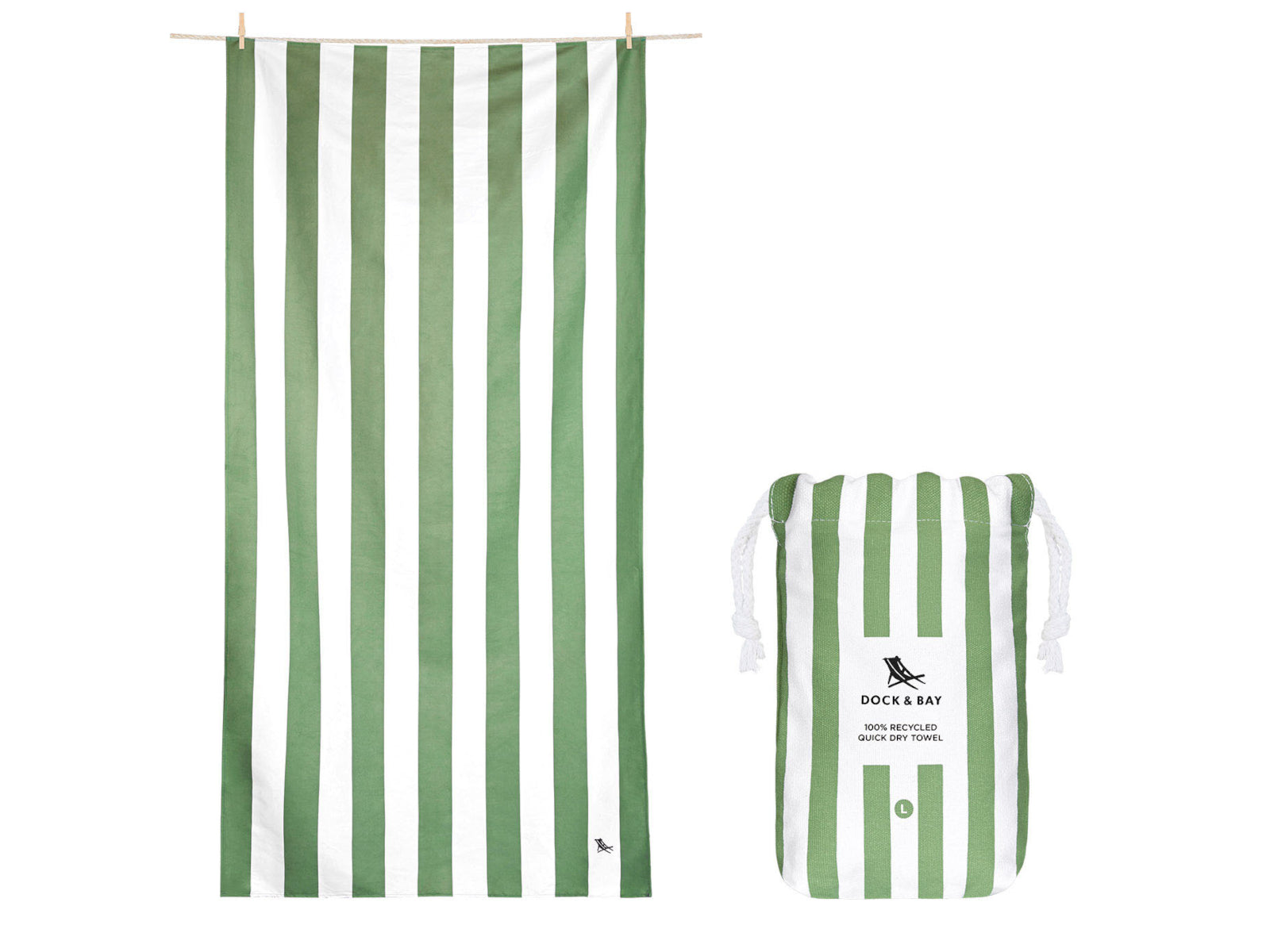 Dock & Bay Beach Towel L Cayman Olive 160x90cm Freisteller 1