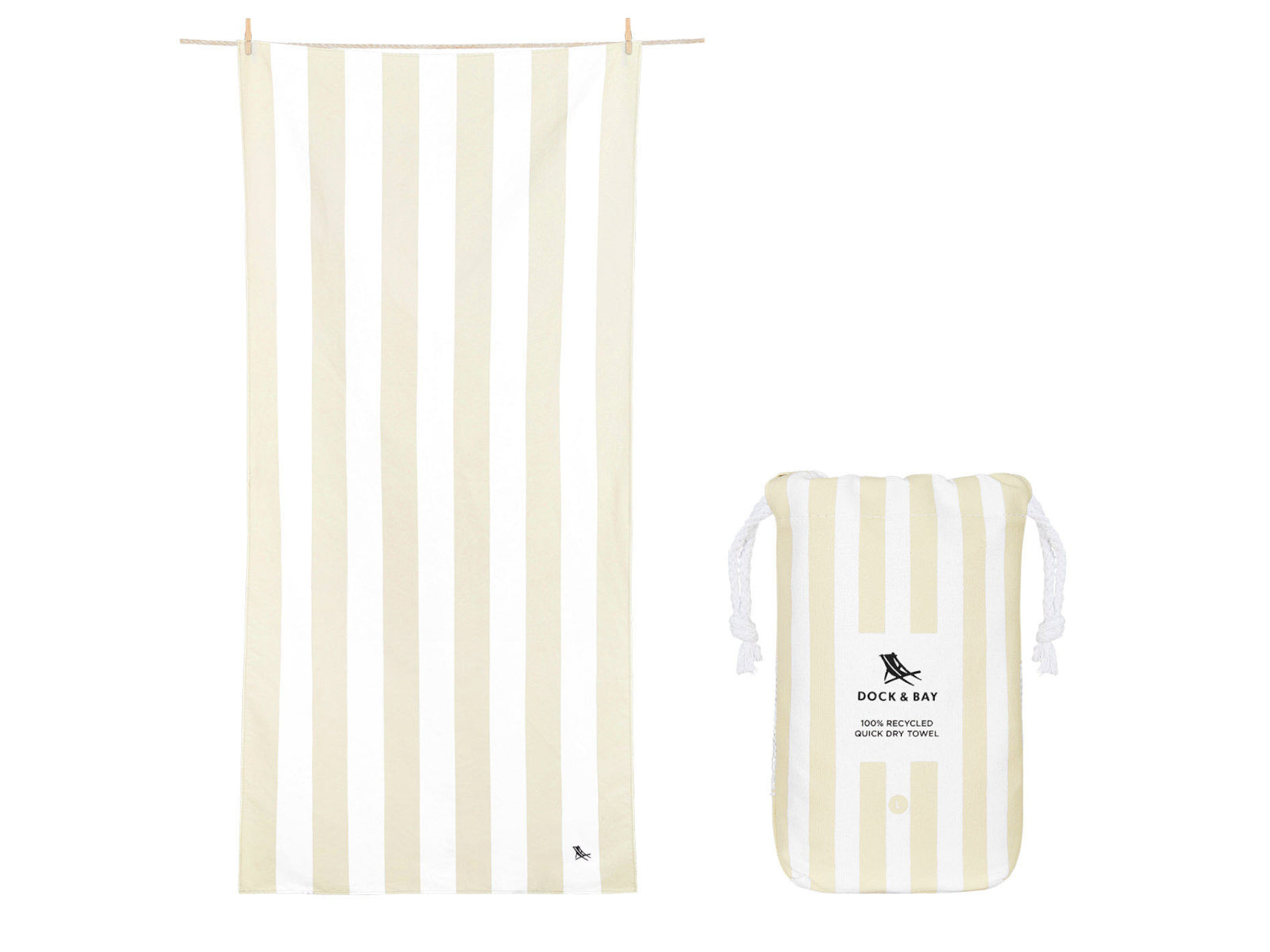 Dock & Bay Beach Towel XL Bora Bora Beige 200x90cm Freisteller 1