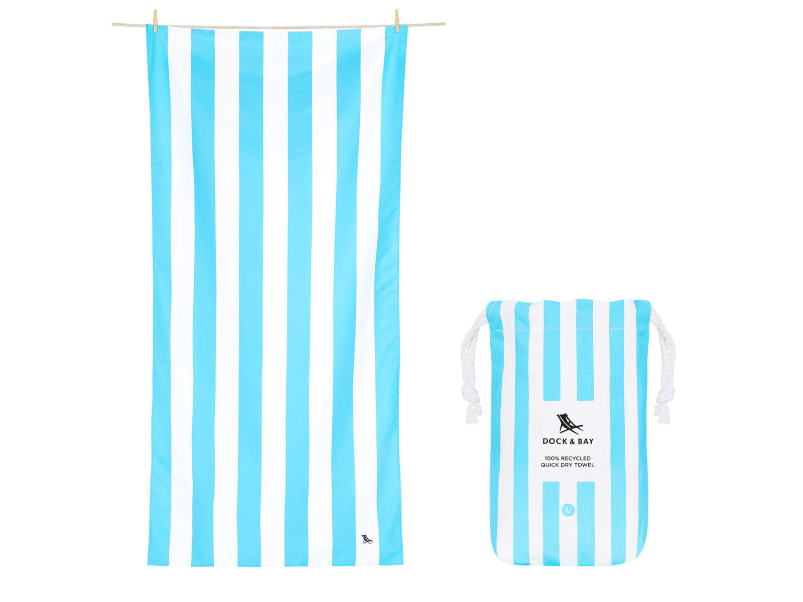 Dock & Bay Beach Towel XL Tulum Blue 200x90cm Freisteller 1