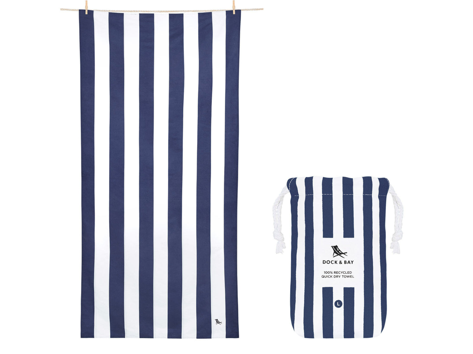 Dock & Bay Beach Towel L Whitsunday Blue 160x90cm Freisteller 1