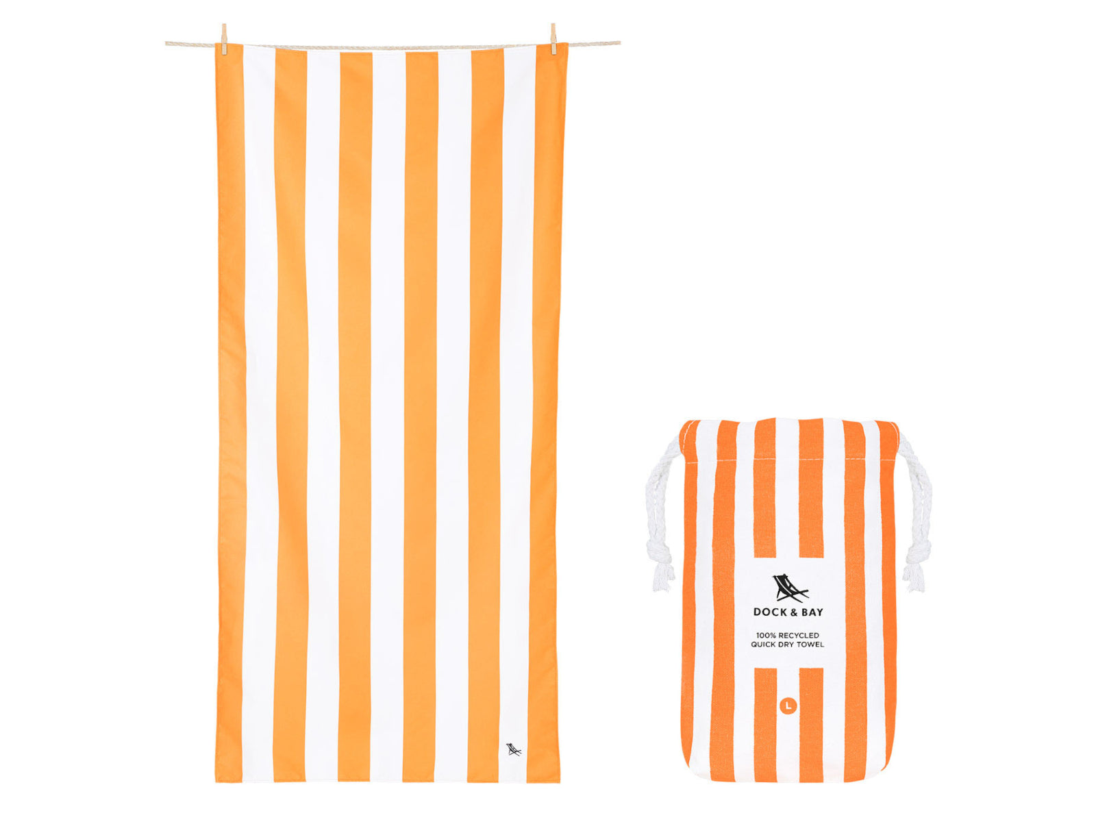 Dock & Bay Beach Towel L Ipanema Orange 160x90cm Freisteller 1