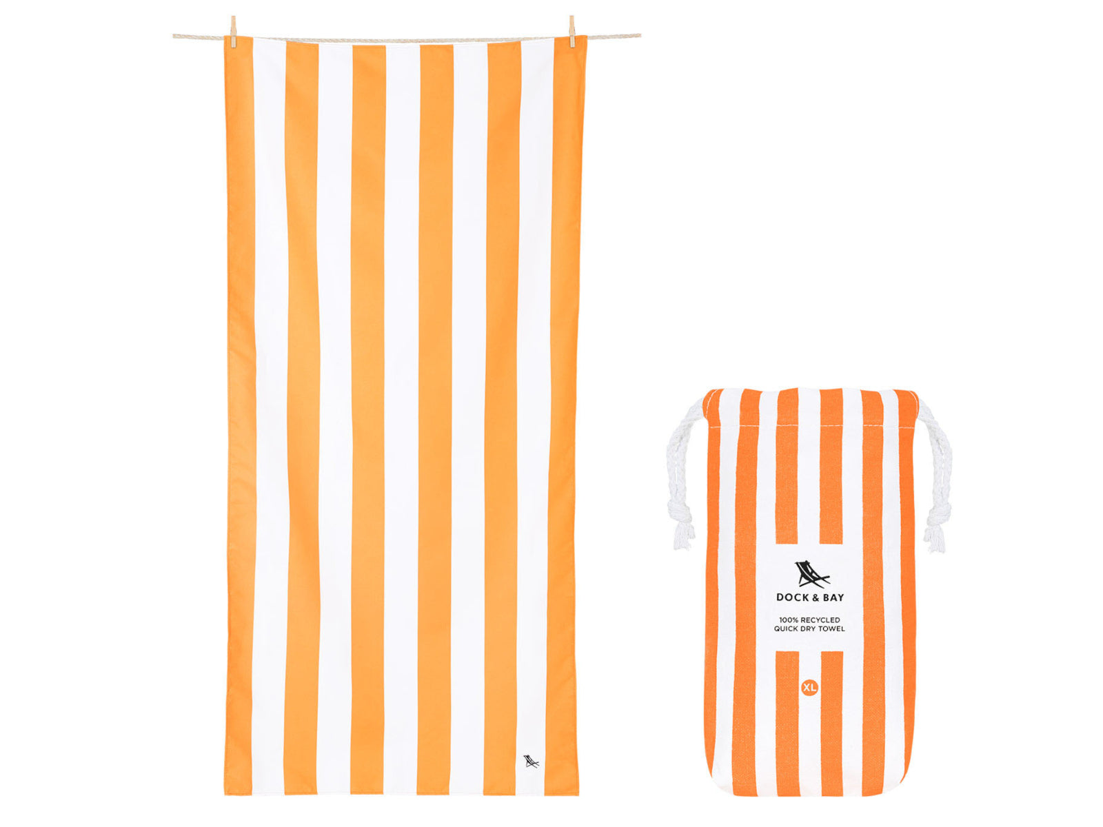 Dock & Bay Beach Towel XL Ipanema Orange 200x90cm Freisteller 1