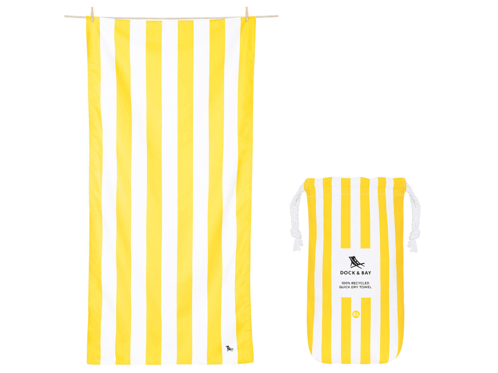 Dock & Bay Beach Towel XL Boracay Yellow 200x90cm Freisteller 1