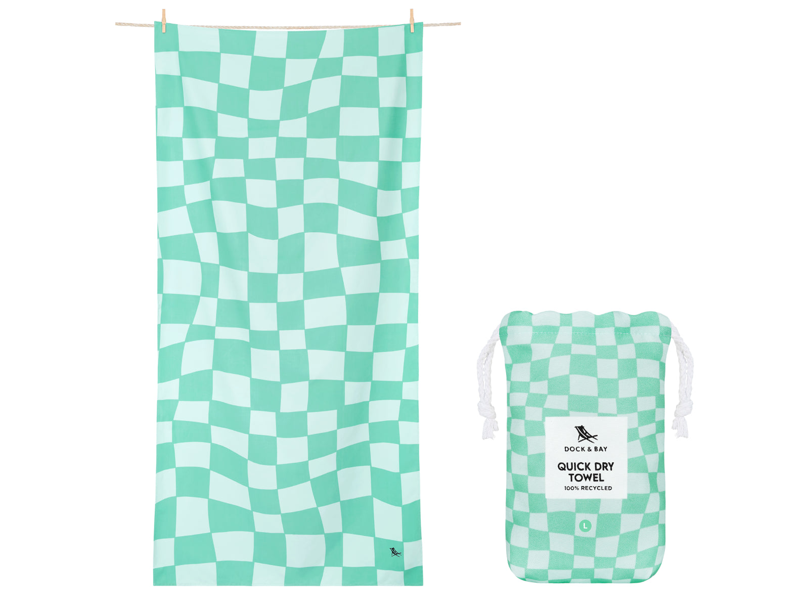 Dock & Bay Beach Towel L Check Mate 160x90cm Freisteller 1