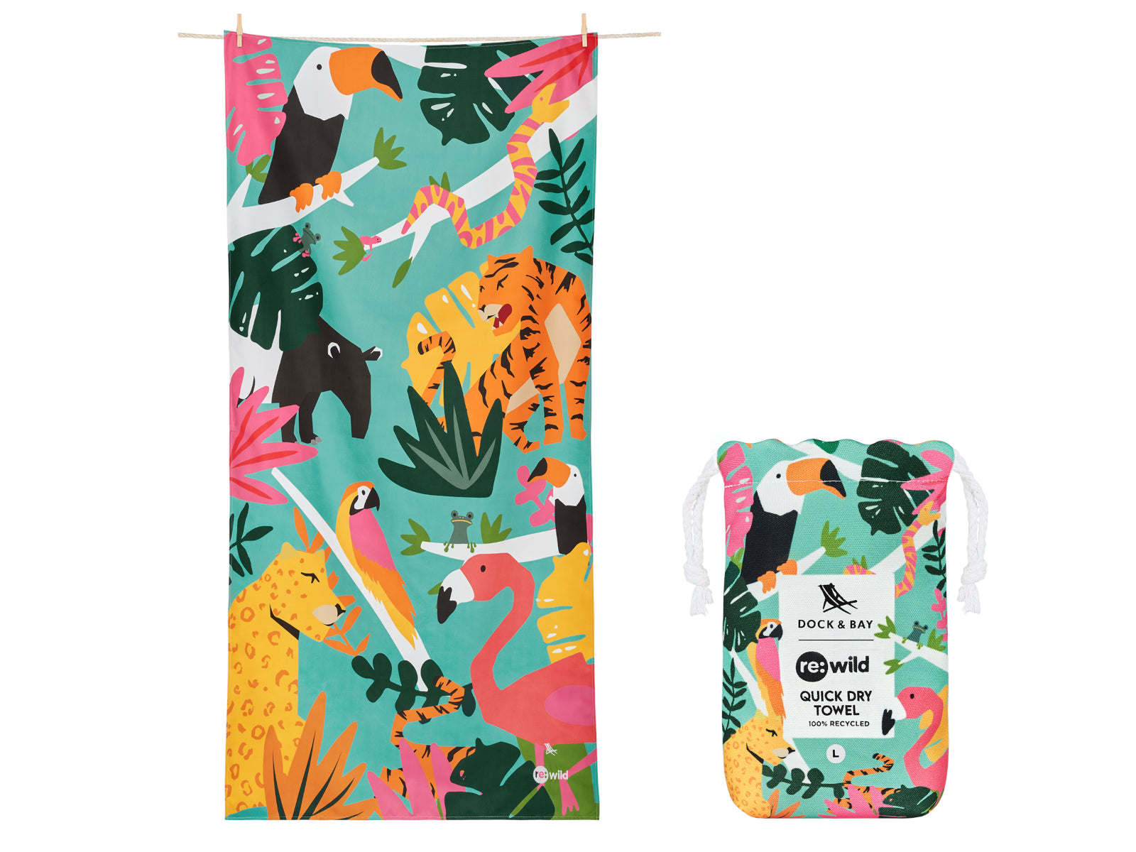 Dock & Bay Beach Towel L Wild Things 160x90cm Freisteller 1