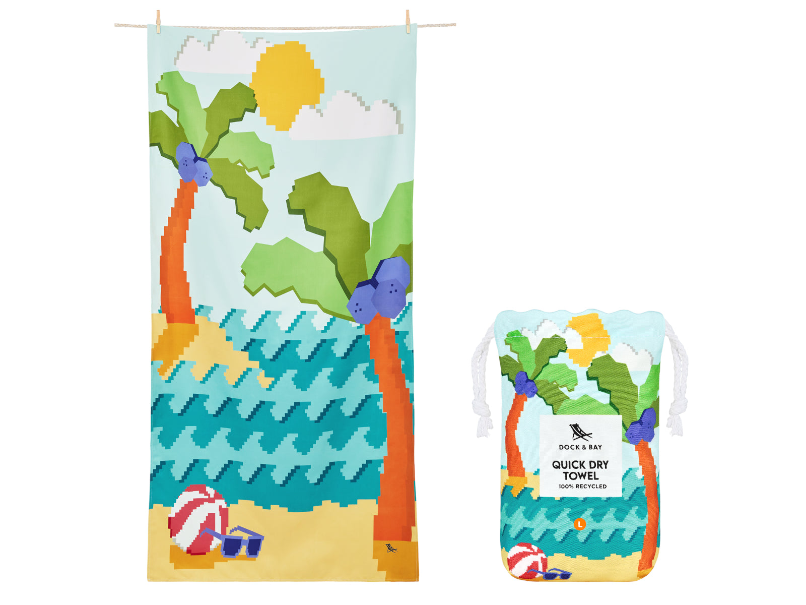 Dock & Bay Kids Beach Towel L Build-A-Beach 160x90cm Freisteller 1