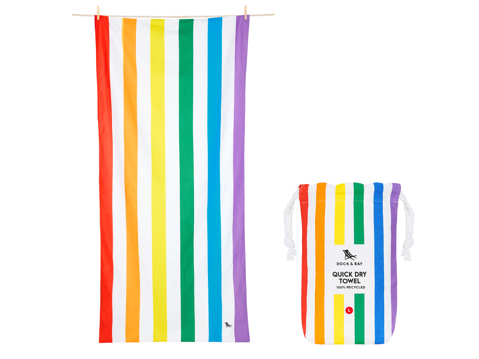 Dock & Bay Beach Towel L Rainbow Skies 160x90cm Freisteller 1