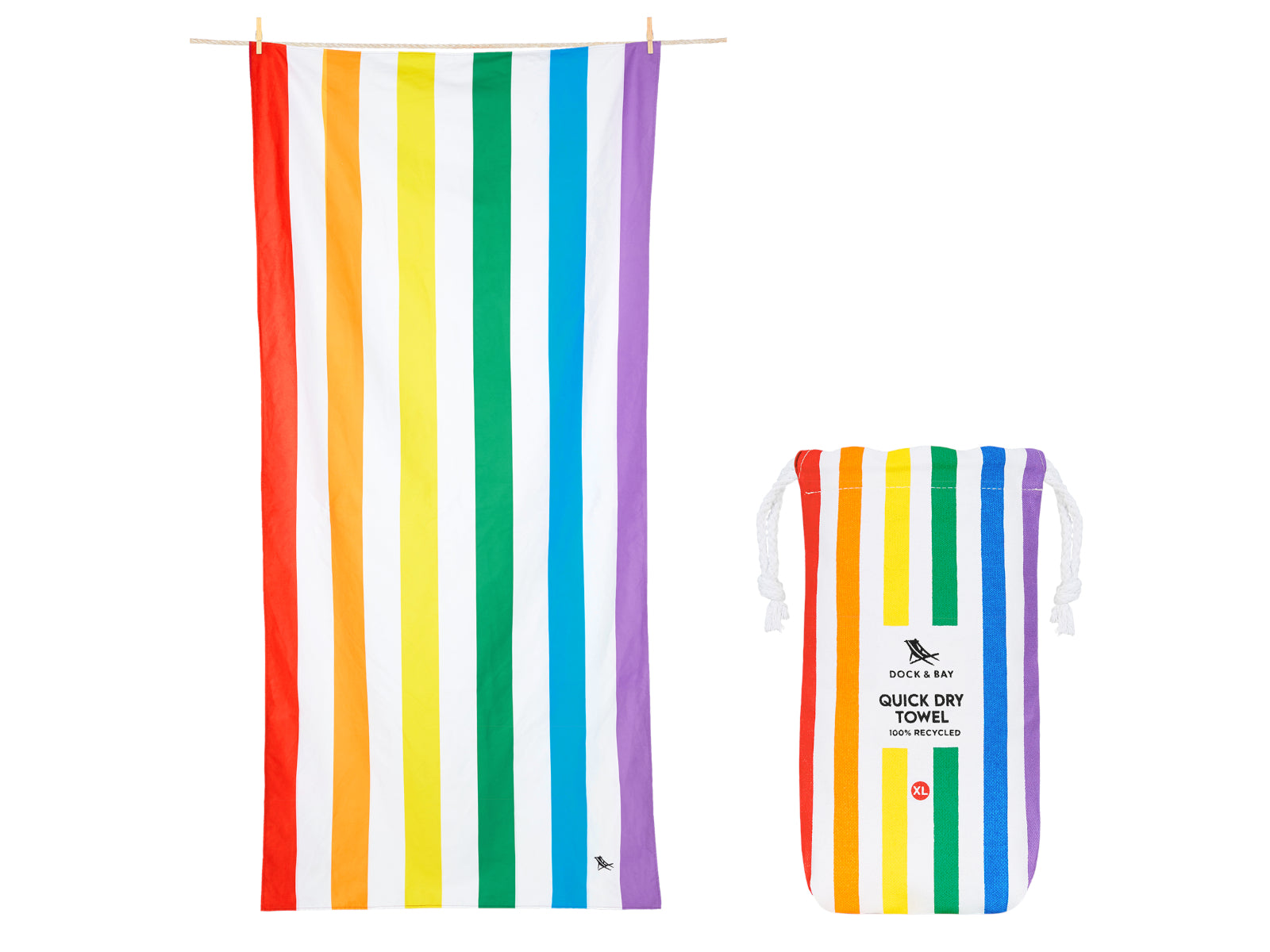 Dock & Bay Beach Towel XL Rainbow Skies 200x90cm Freisteller 1