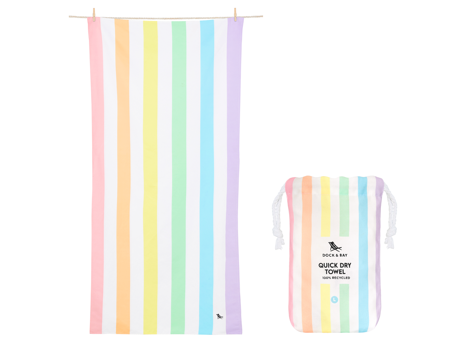 Dock & Bay Beach Towel L Unicorn Waves 160x90cm Freisteller 1